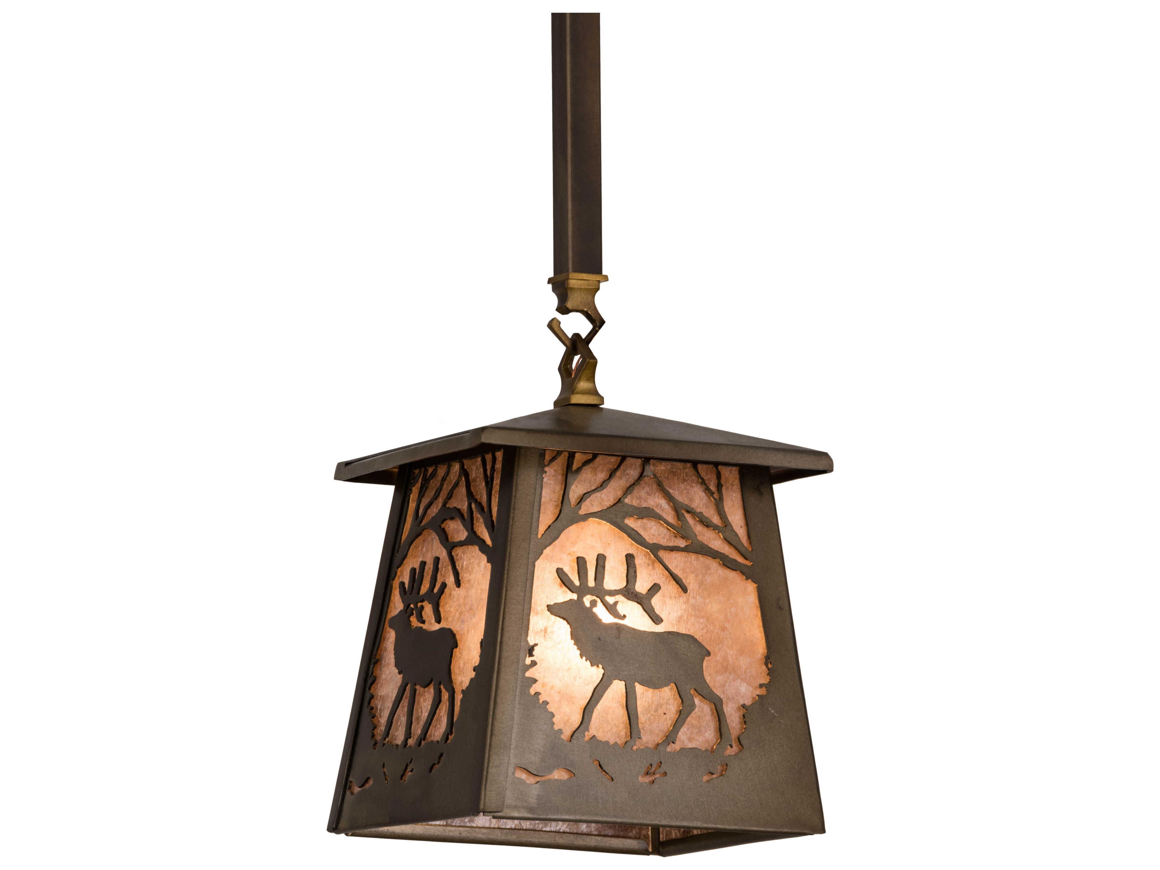 Meyda 1-Light Copper Glass Mini Pendant