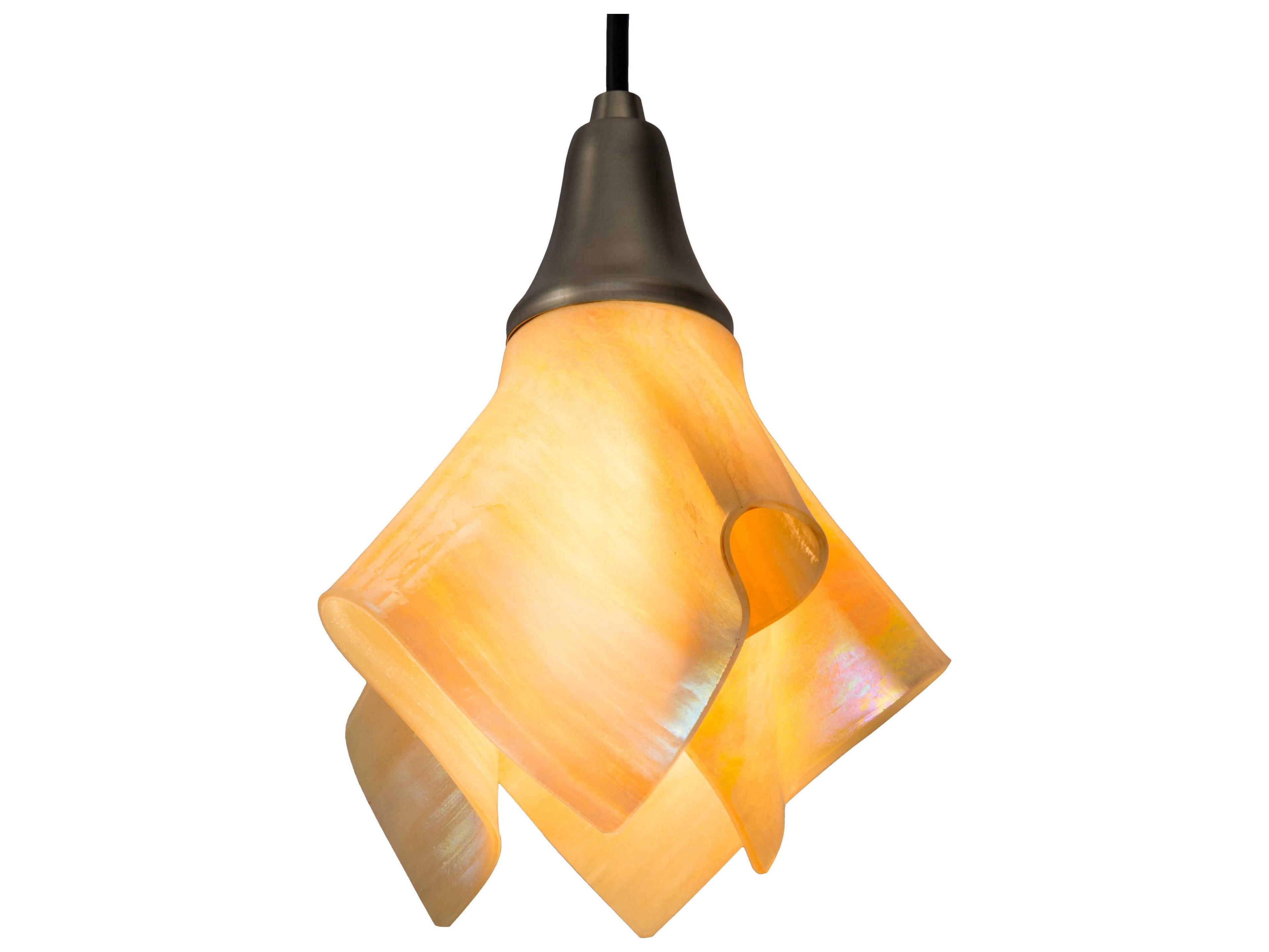 1-Light Nickel Glass Mini Pendant