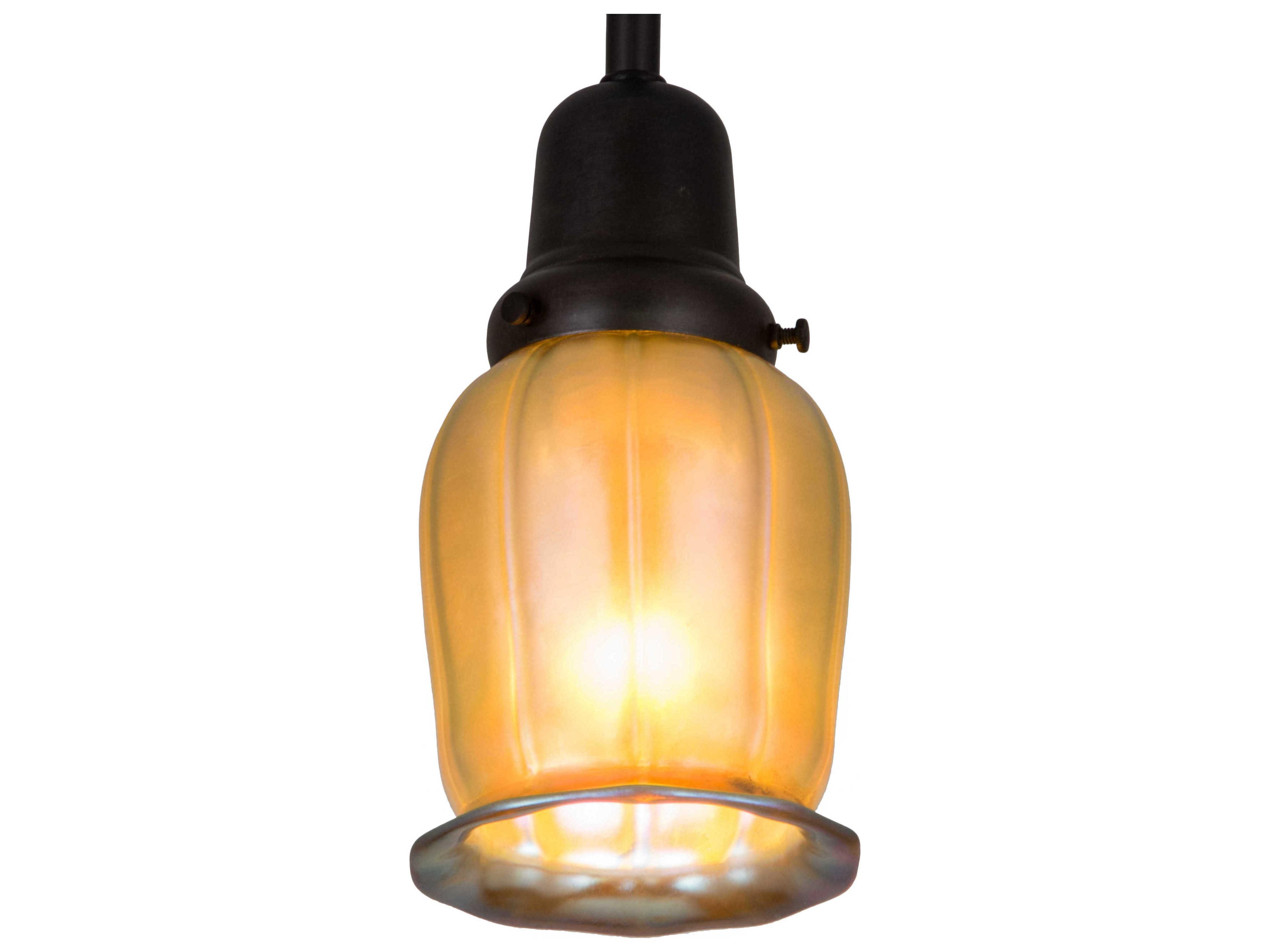 1-Light Brown Glass Bell Mini Pendant