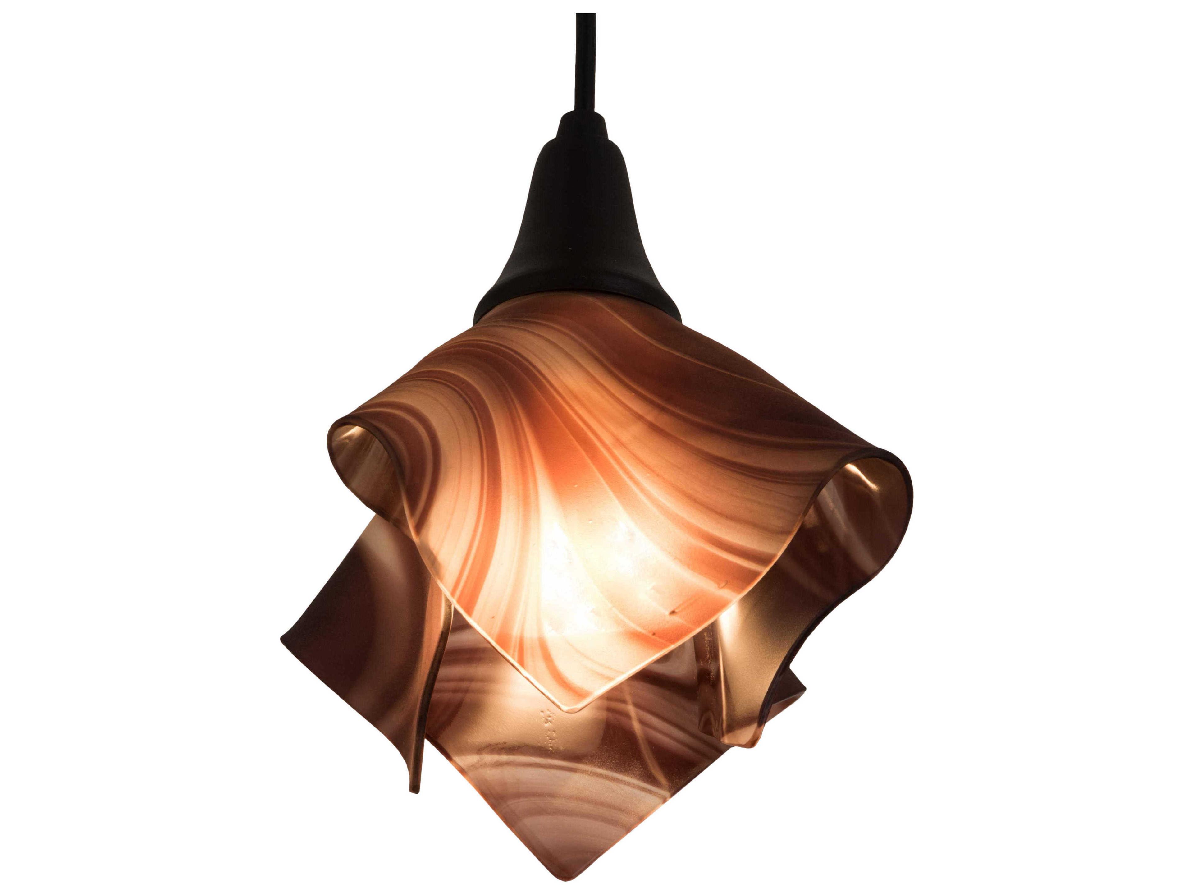 Handkerchief 1-Light Black Glass Mini Pendant
