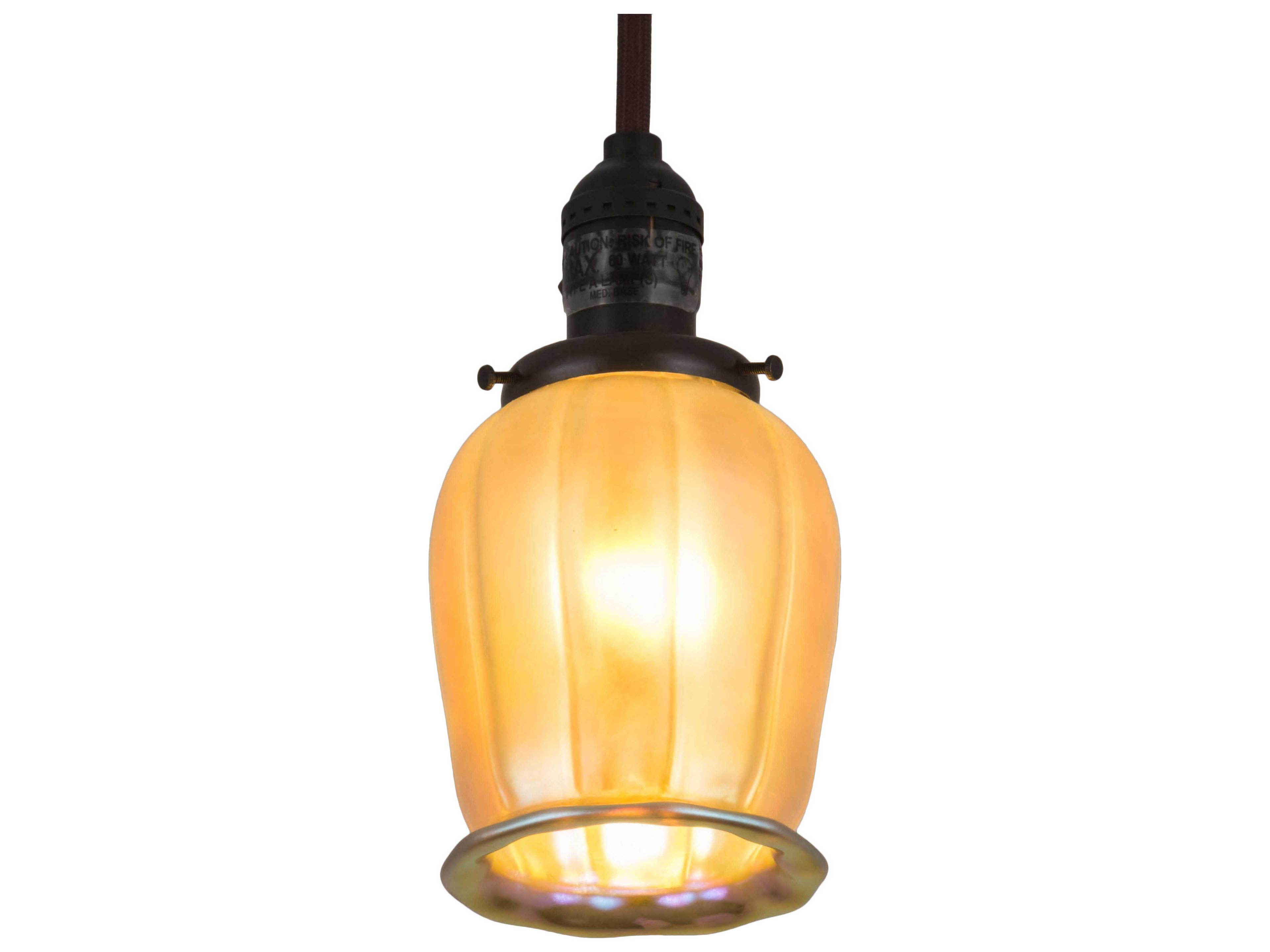 Meyda 1-Light Brown Glass Bell Mini Pendant