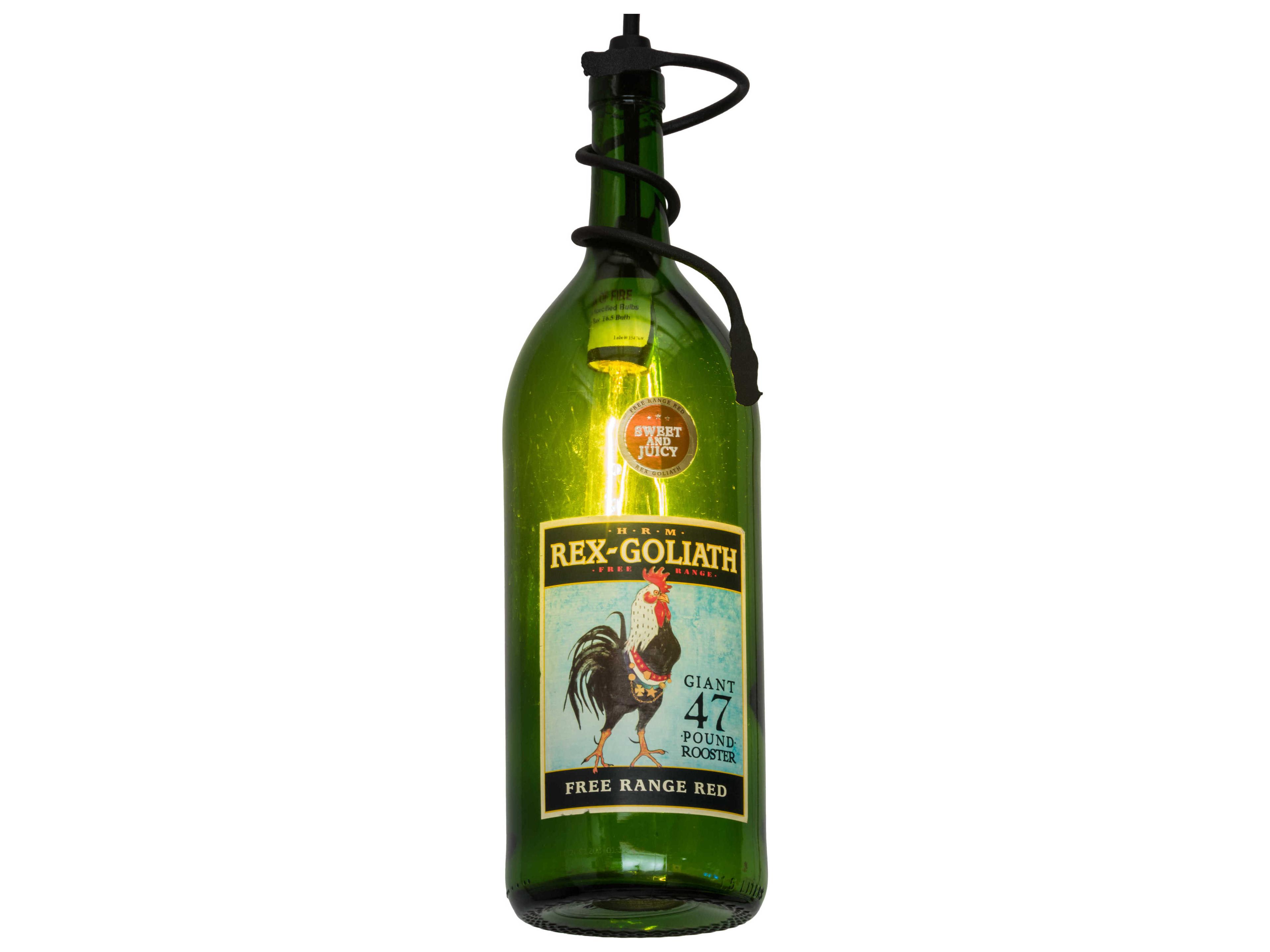 Tuscan Vineyard 1-Light Black Glass Cylinder Mini Pendant