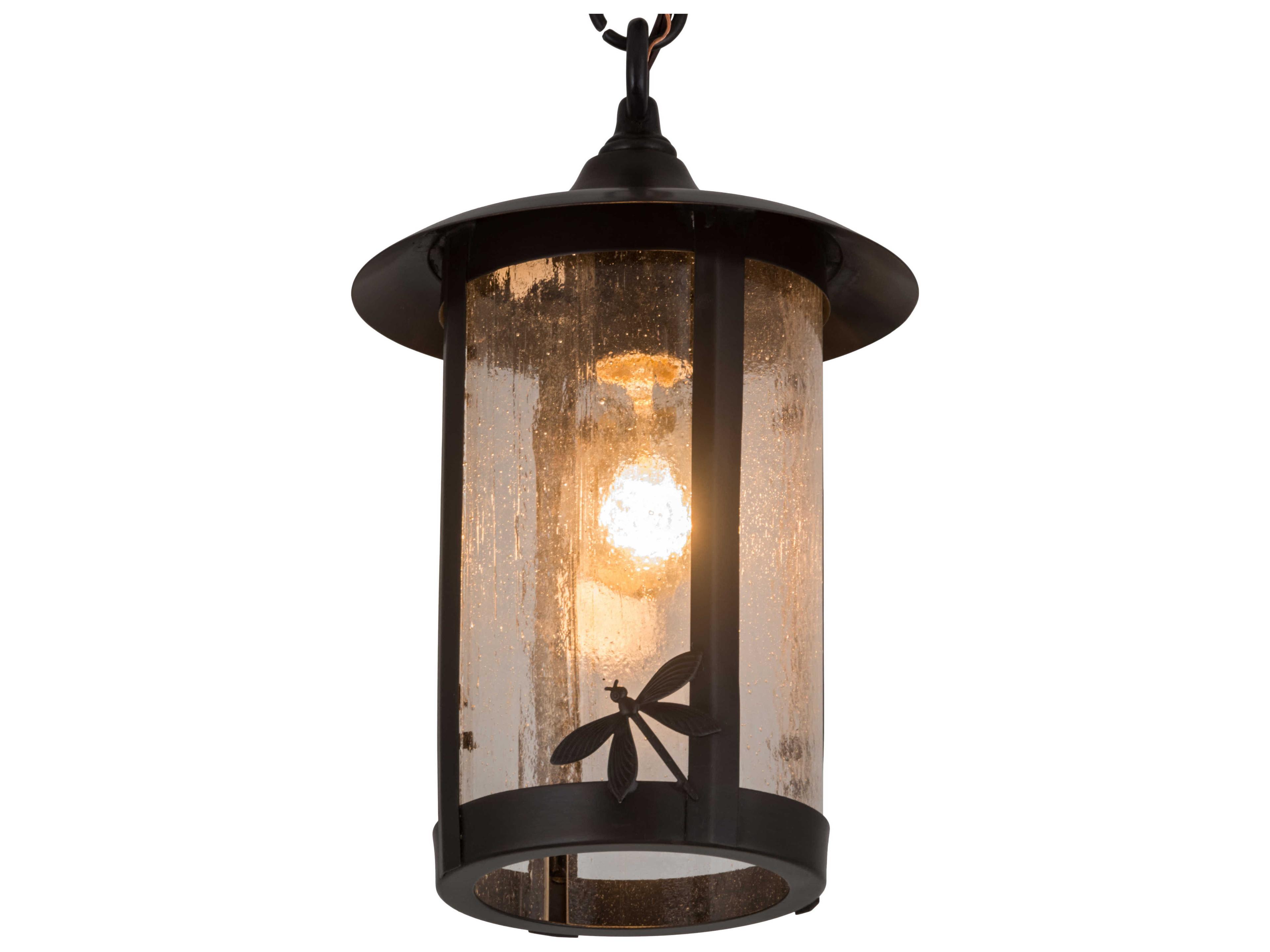 1-Light Brown Glass Cylinder Mini Pendant