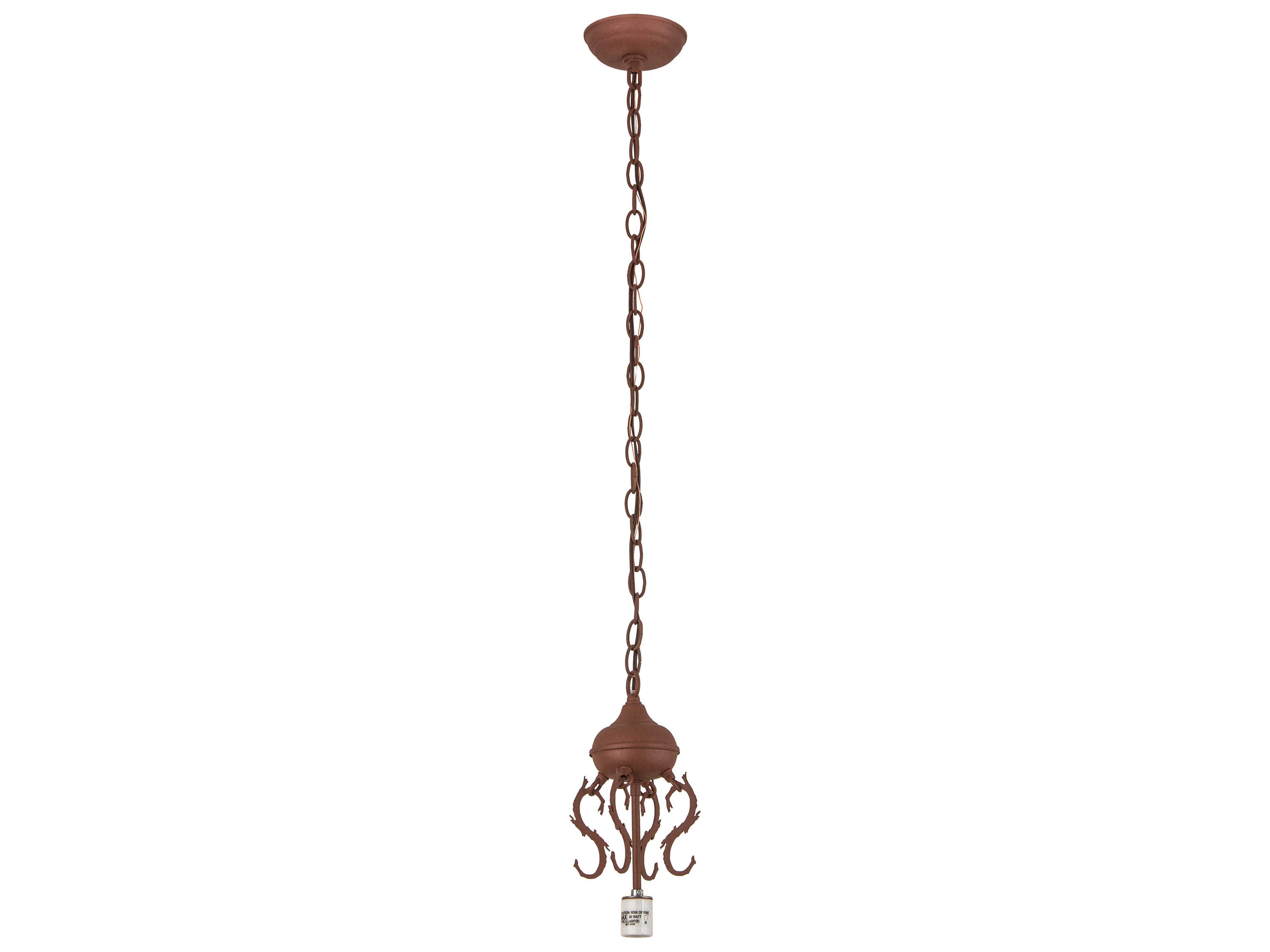 Oak Leaf & Acorn 1-Light Brown Glass Mini Pendant
