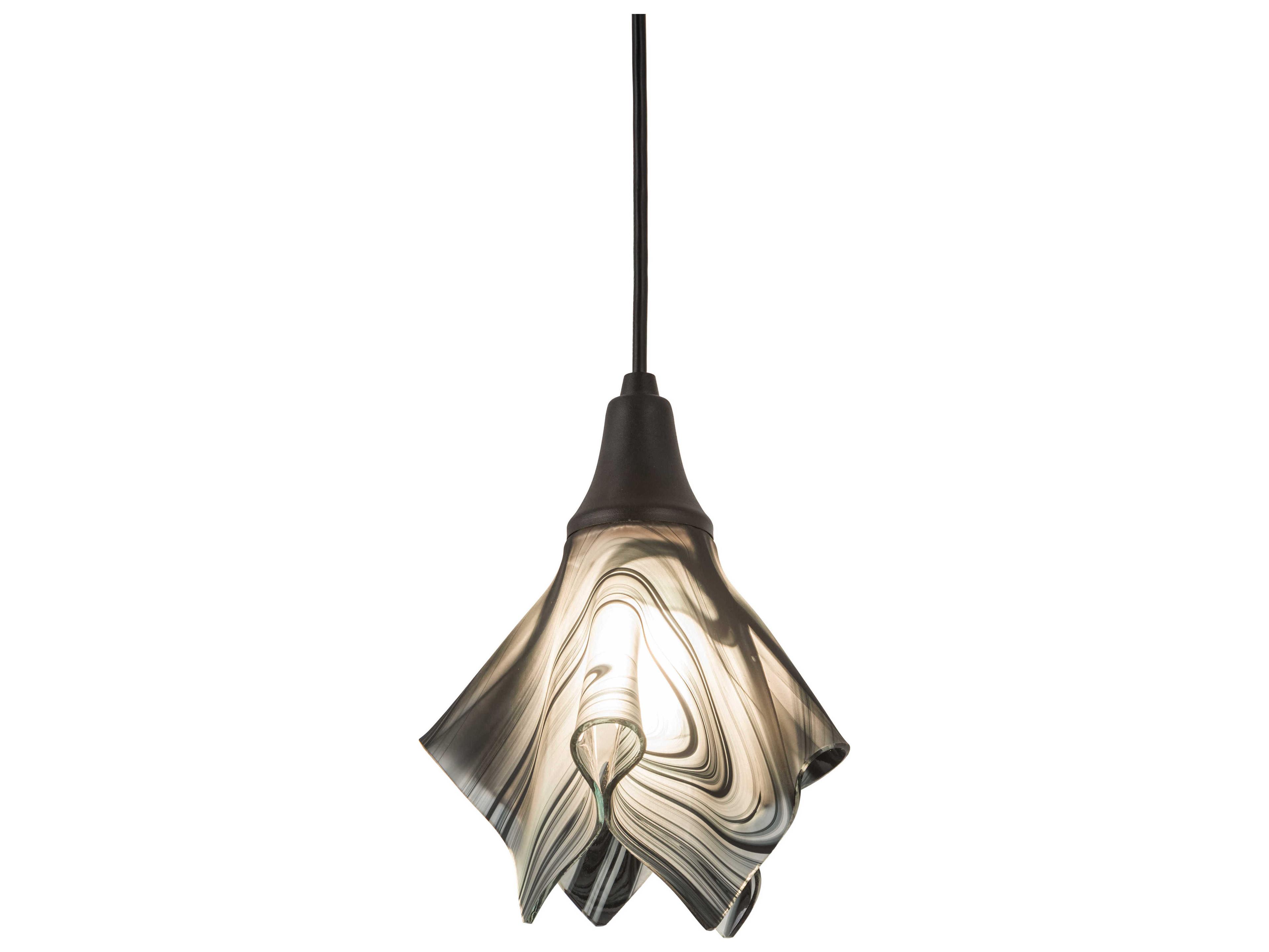 Metro Fusion 1-Light Black Glass Mini Pendant