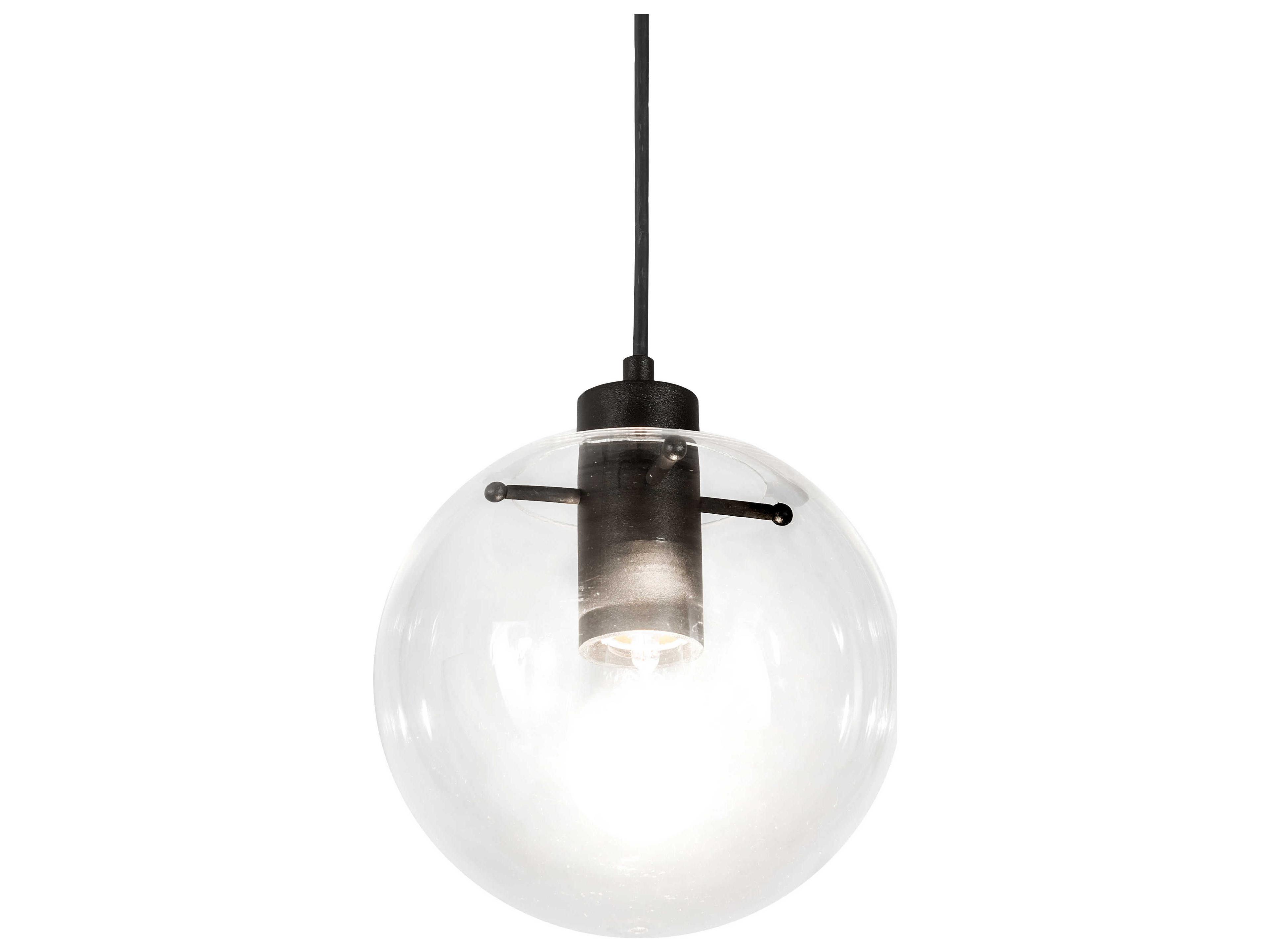 Bola 1-Light Black Glass Globe Mini Pendant