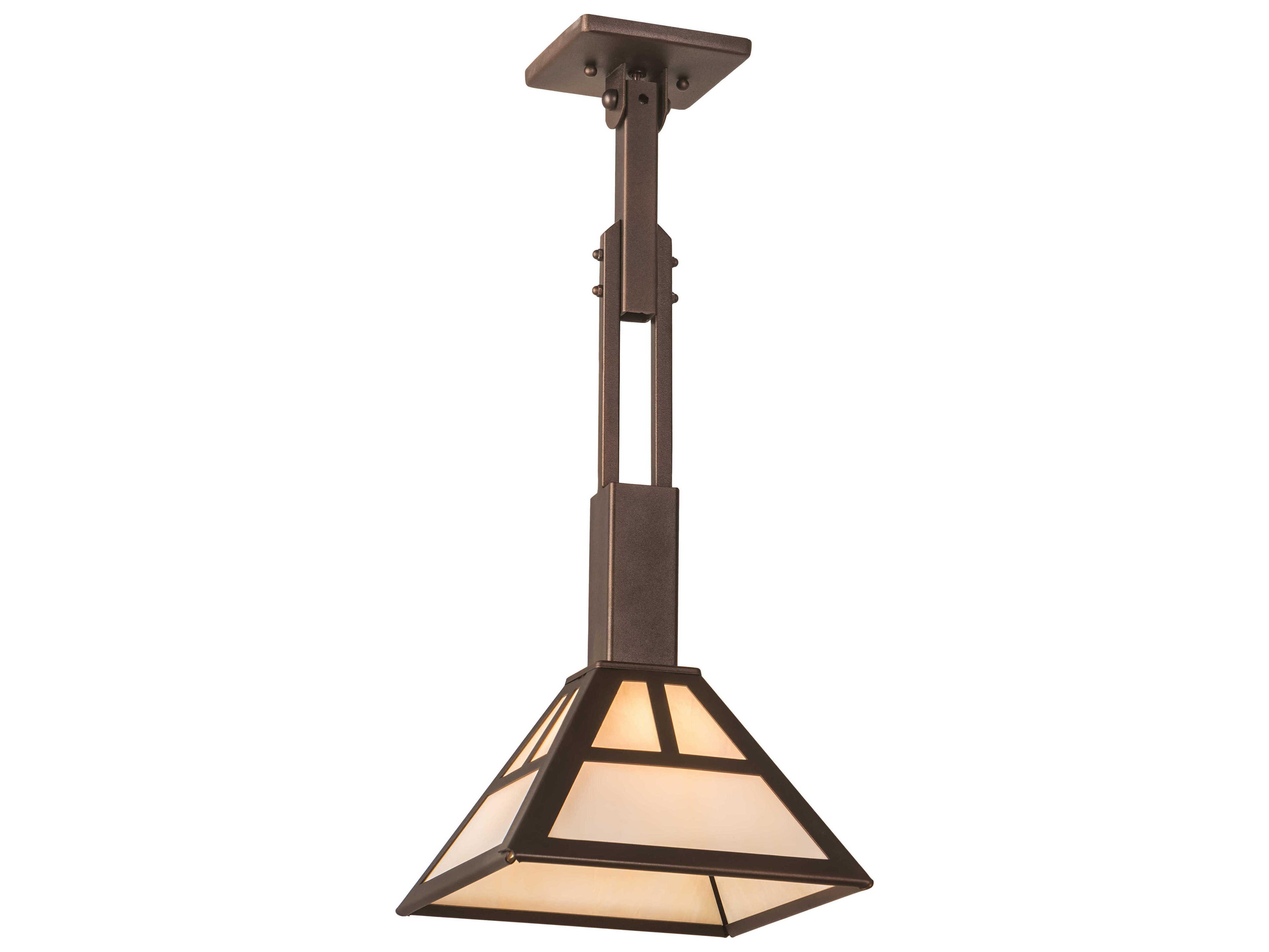 1-Light Bronze Glass Mini Pendant