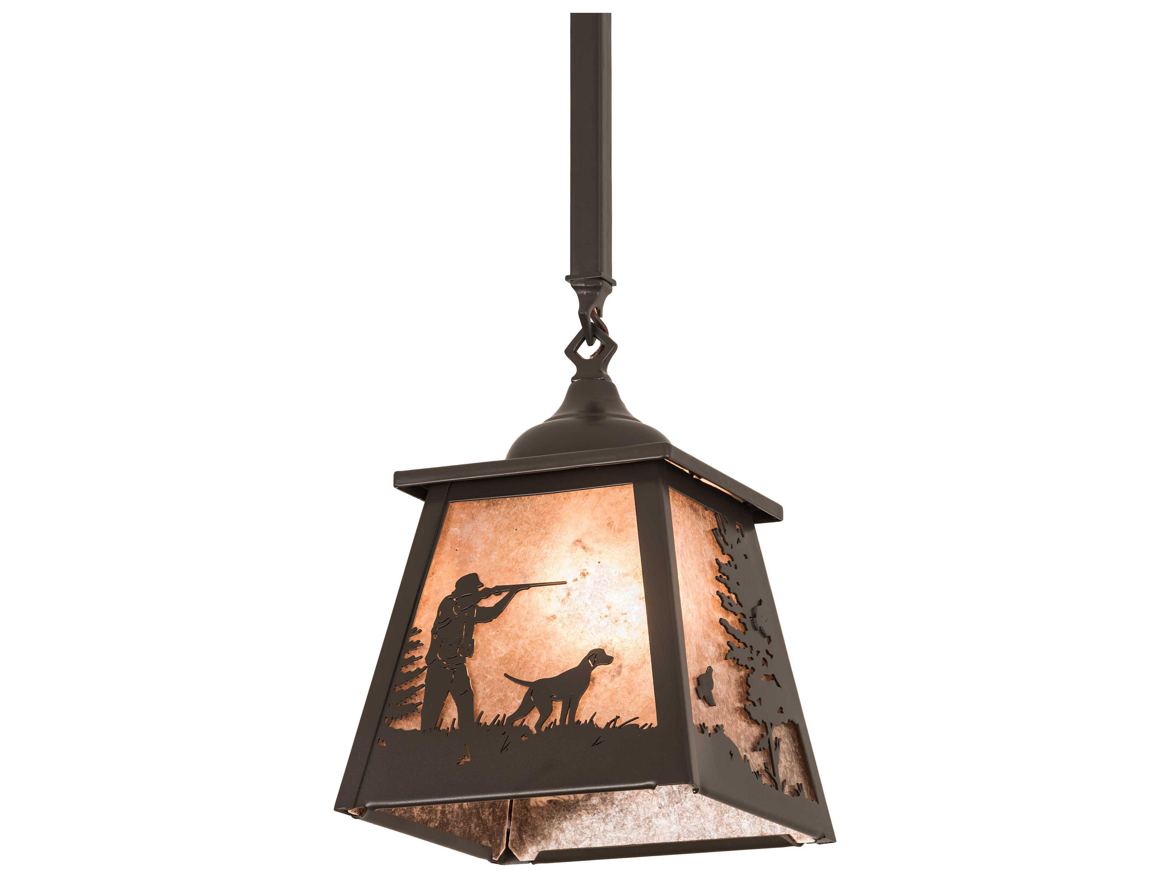 1-Light Bronze Glass Mini Pendant