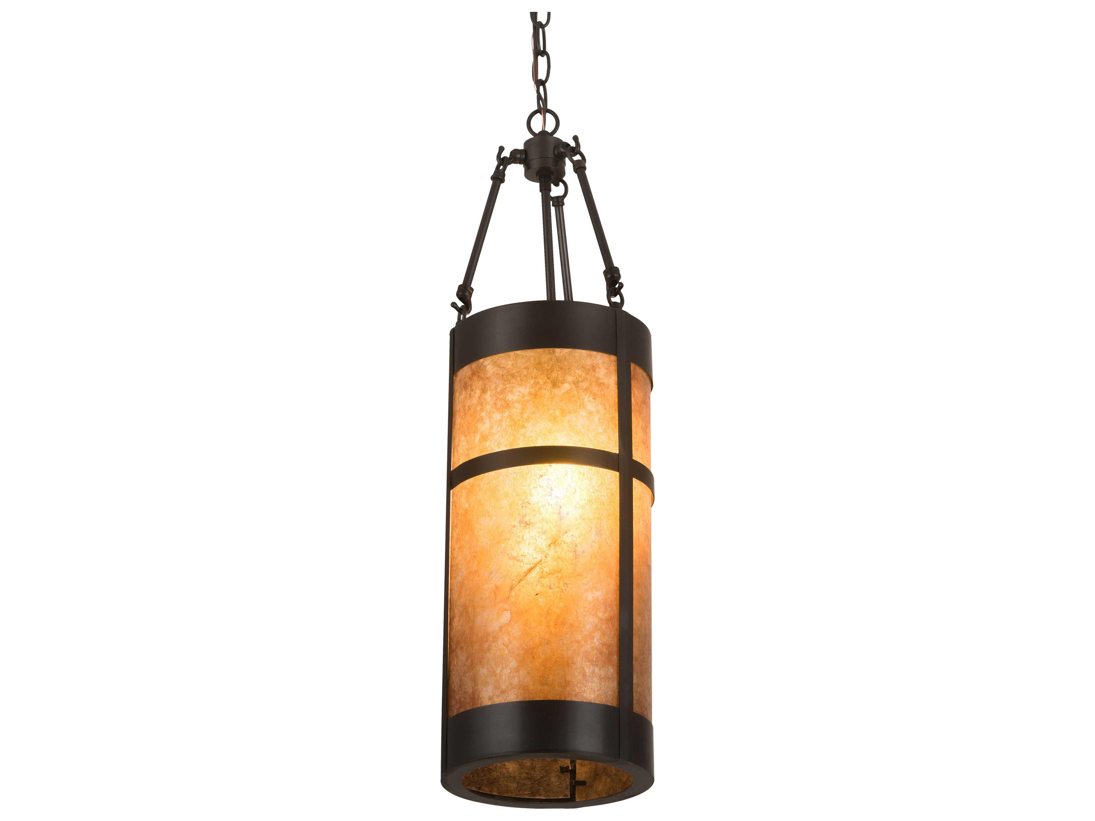 Meyda 1-Light Brown Glass Cylinder Mini Pendant