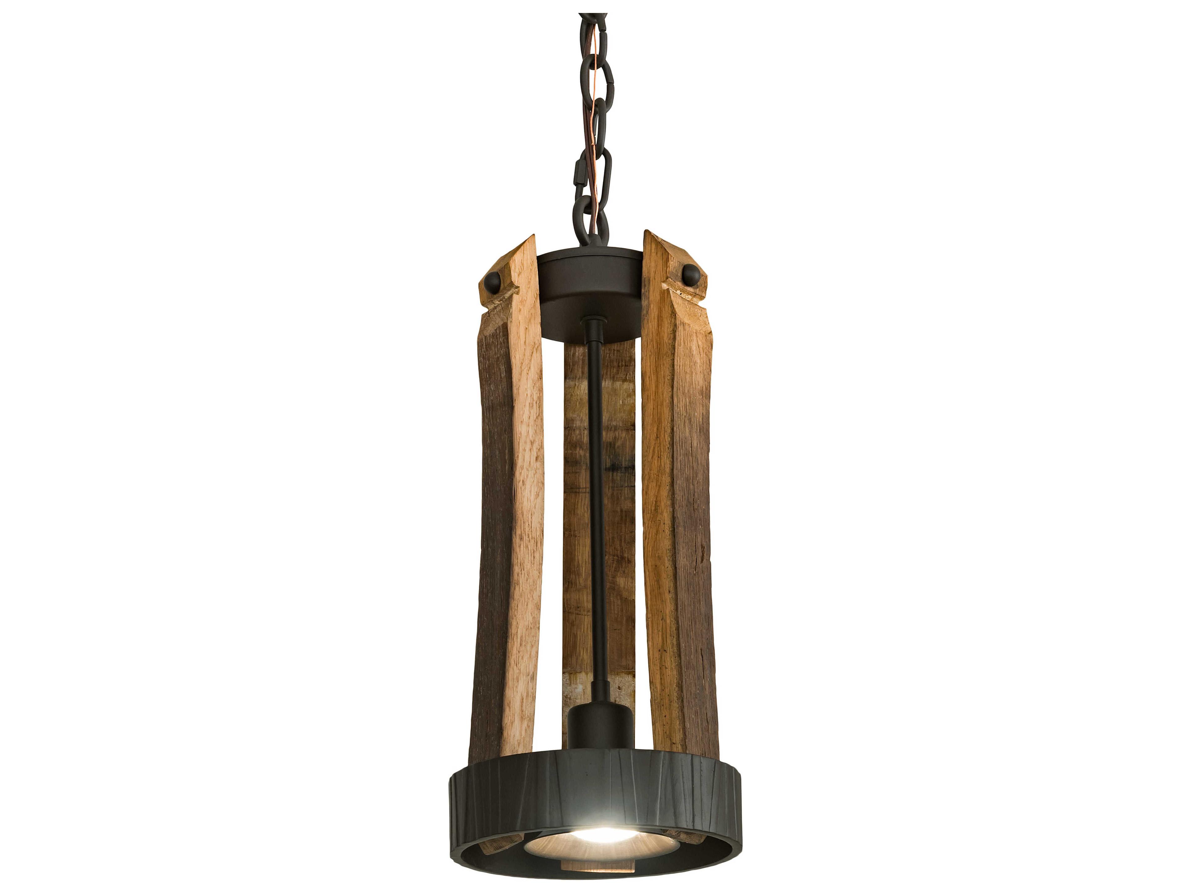 Barrel Stave 1-Light Bronze Mini Pendant