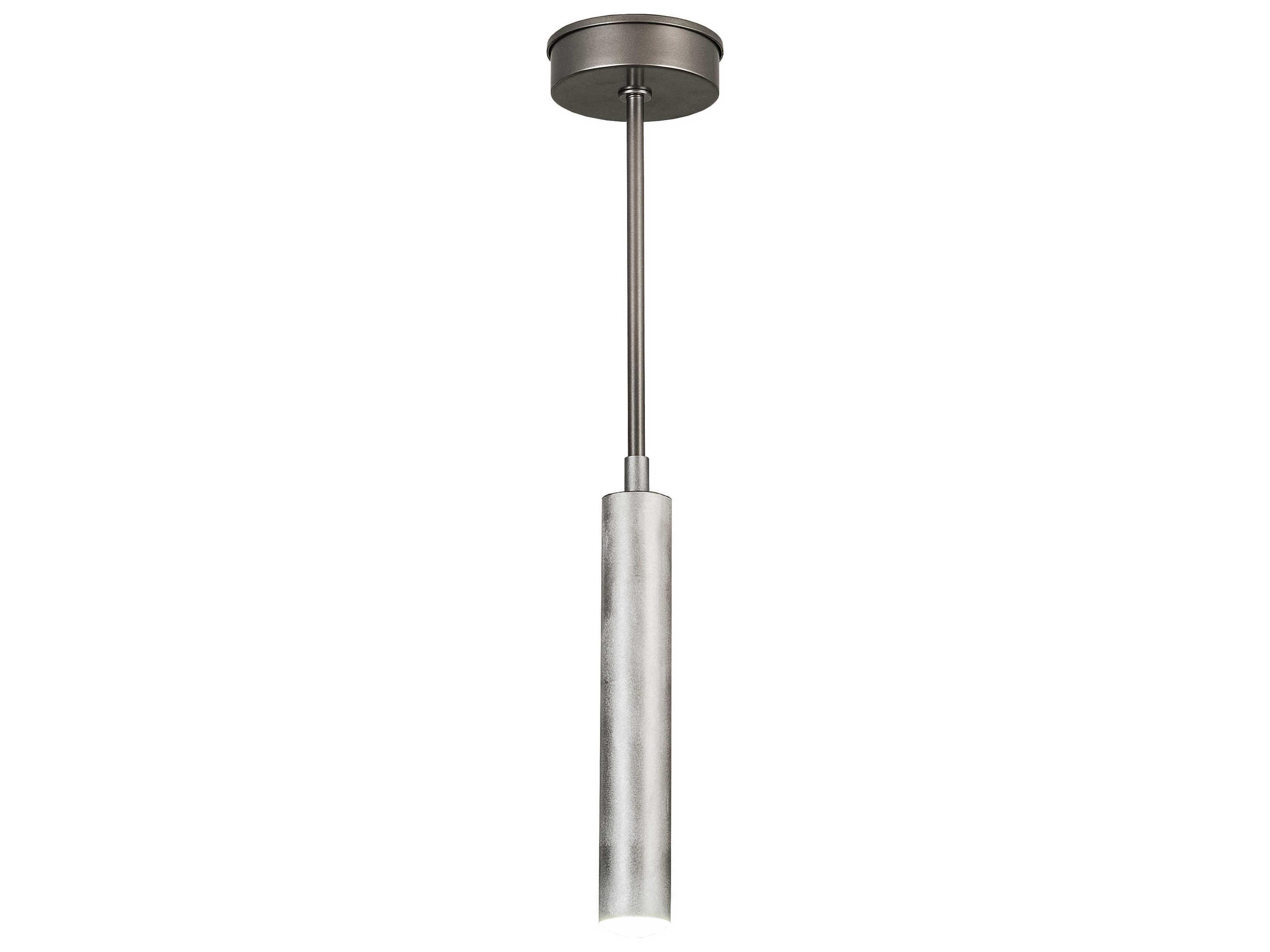 1-Light Nickel LED Cylinder Mini Pendant