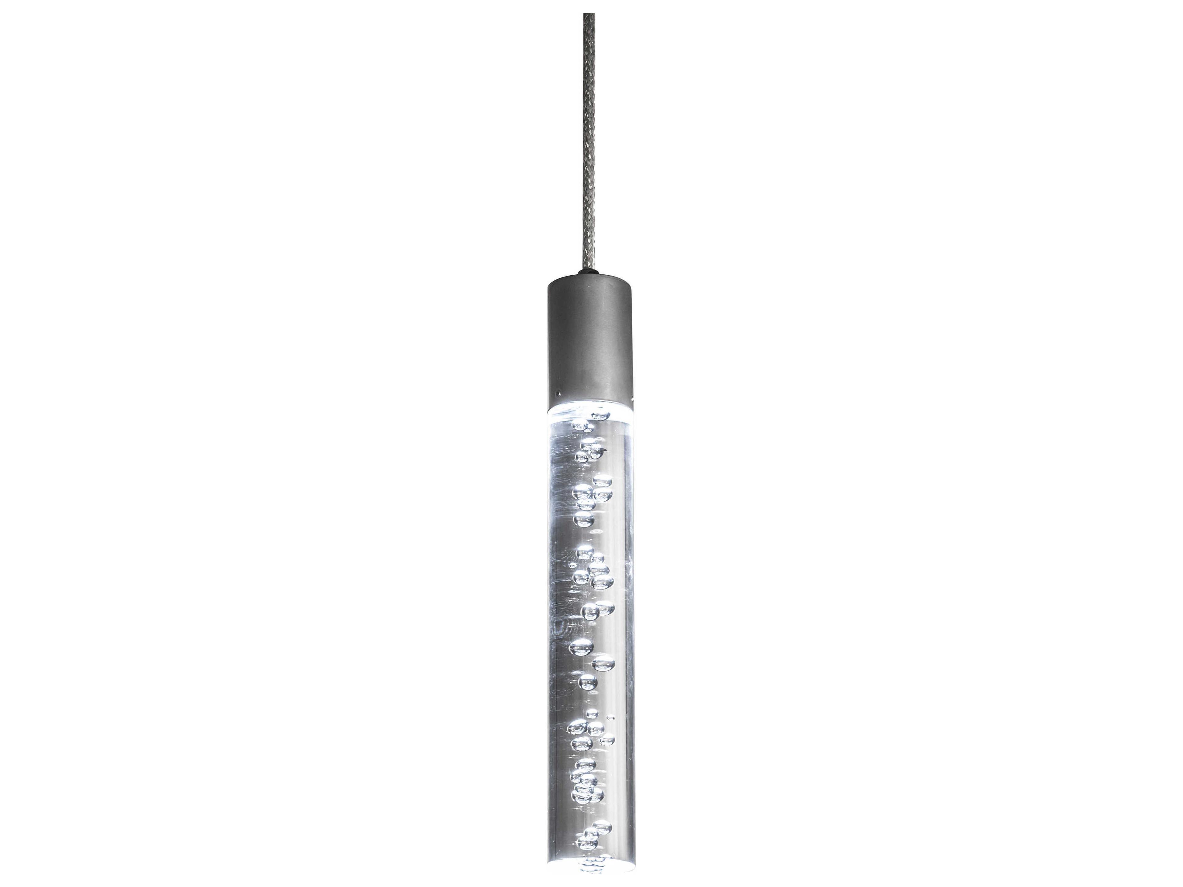 1-Light Nickel LED Cylinder Mini Pendant