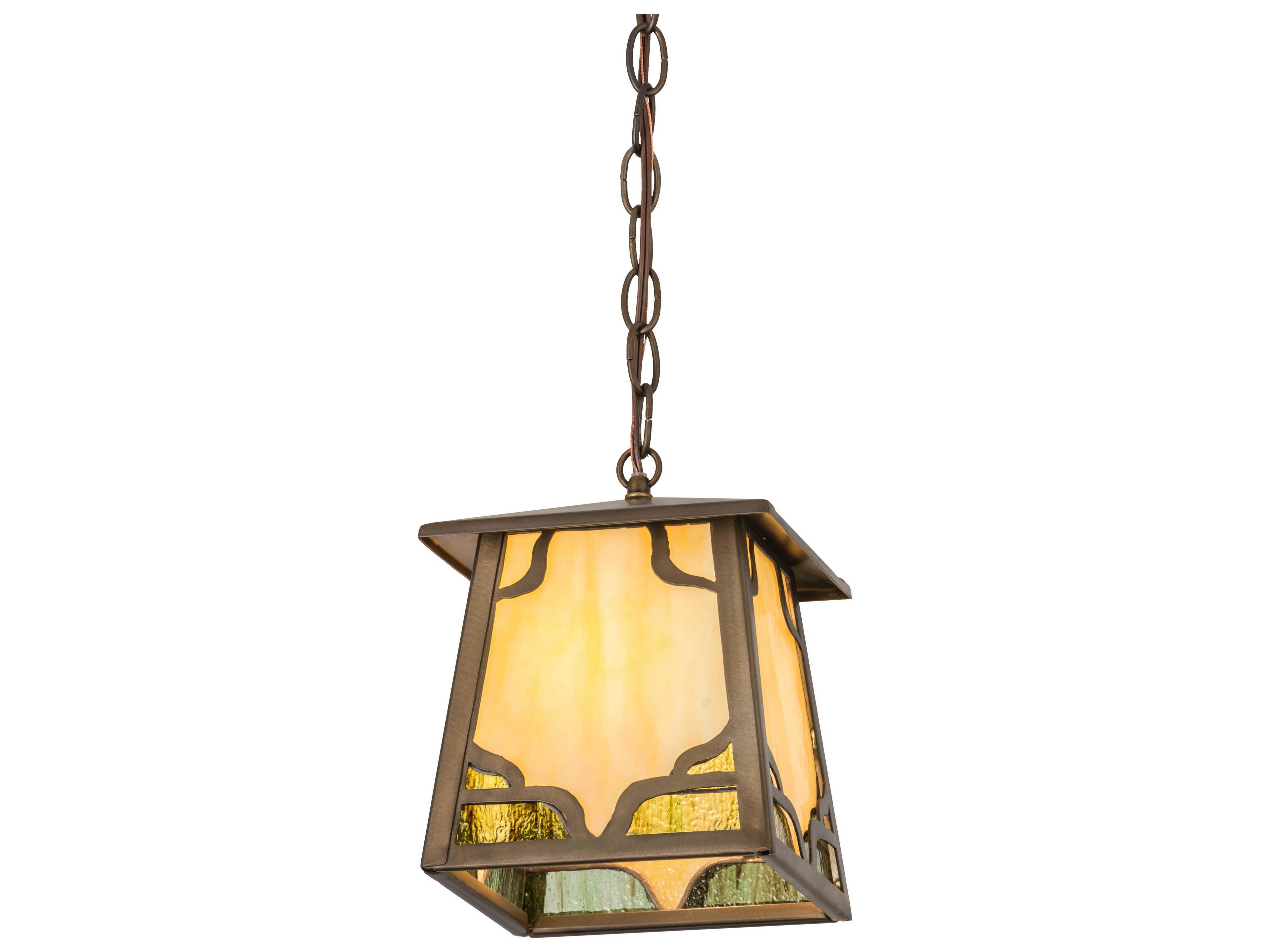 1-Light Copper Glass Geometric Mini Pendant