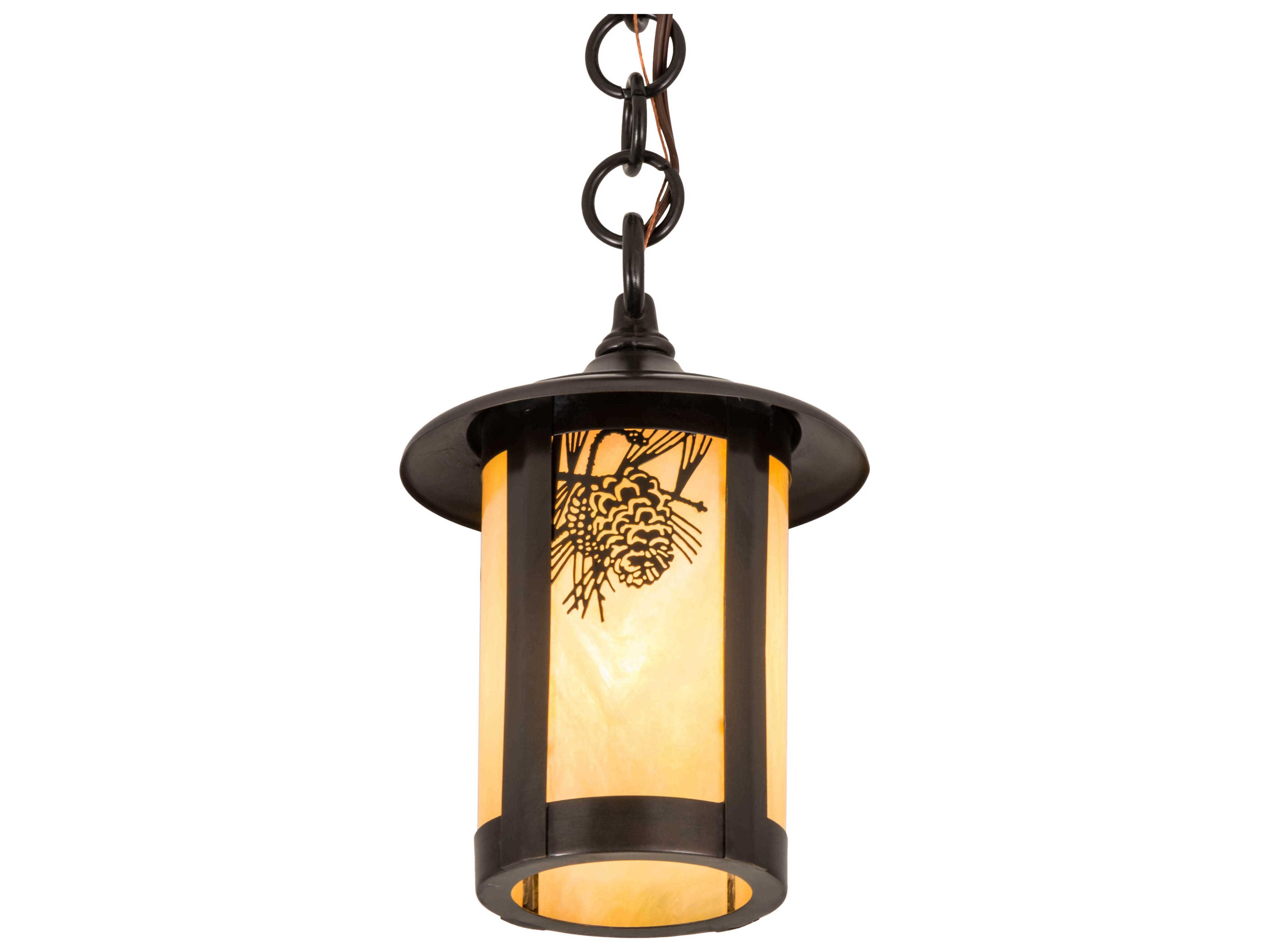 1-Light Brown Glass Cylinder Geometric Mini Pendant