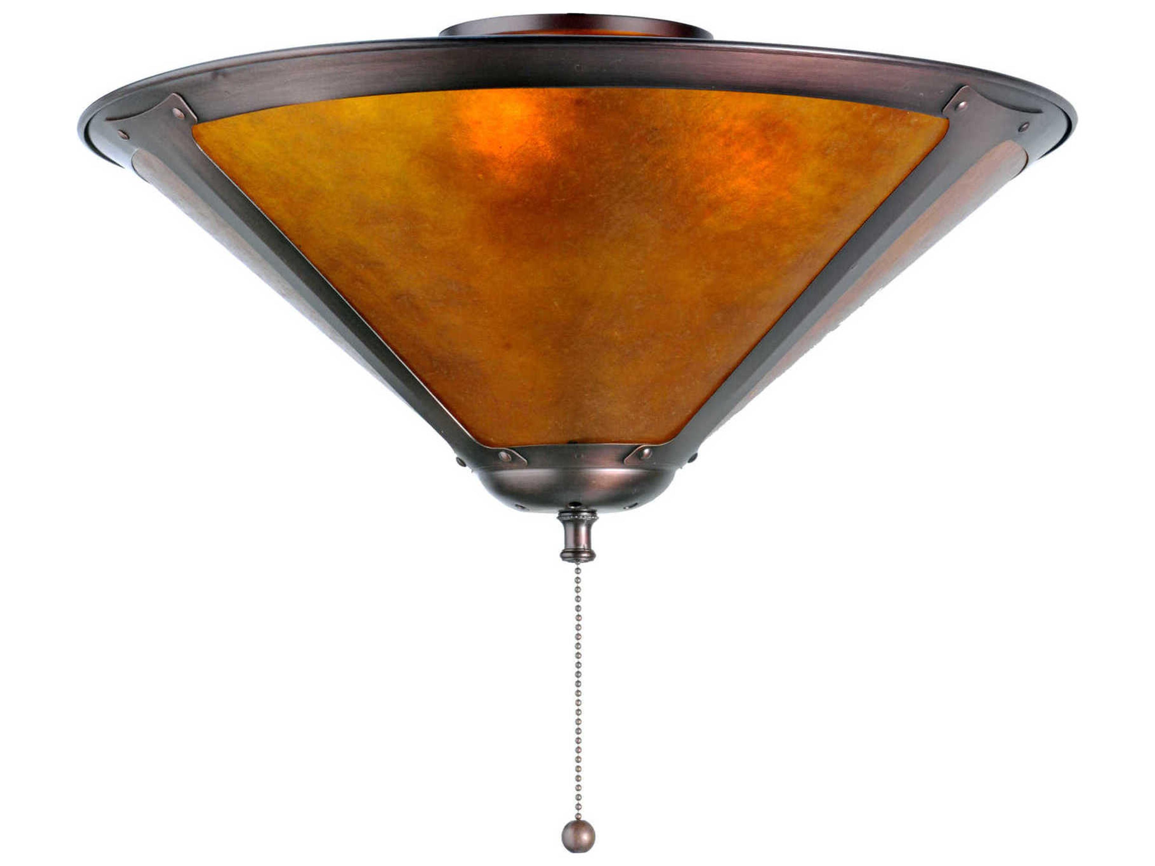 Van Erp Amber Mica Fan Light Fixture