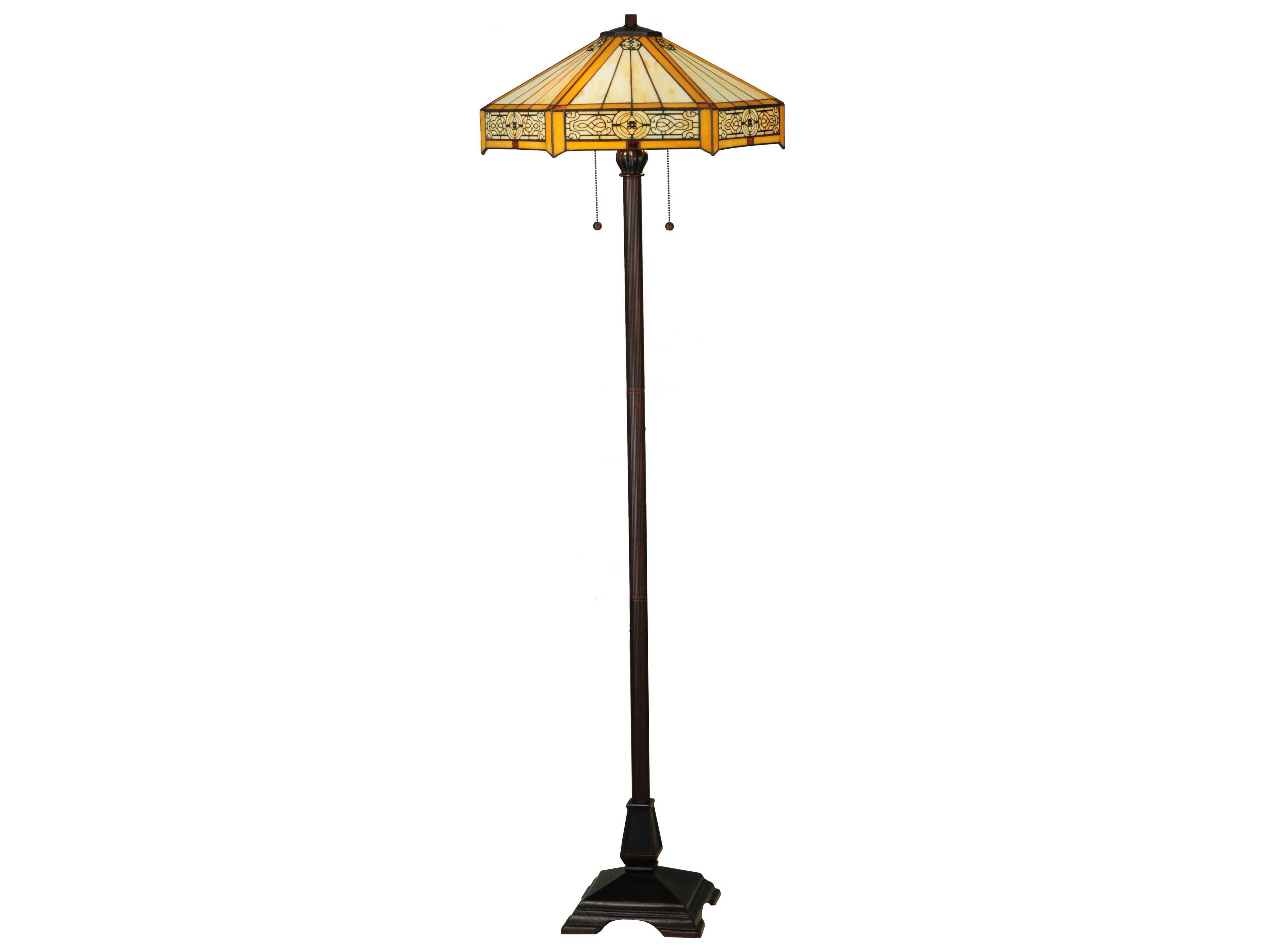 Peaches Bronze Tiffany Floor Lamp