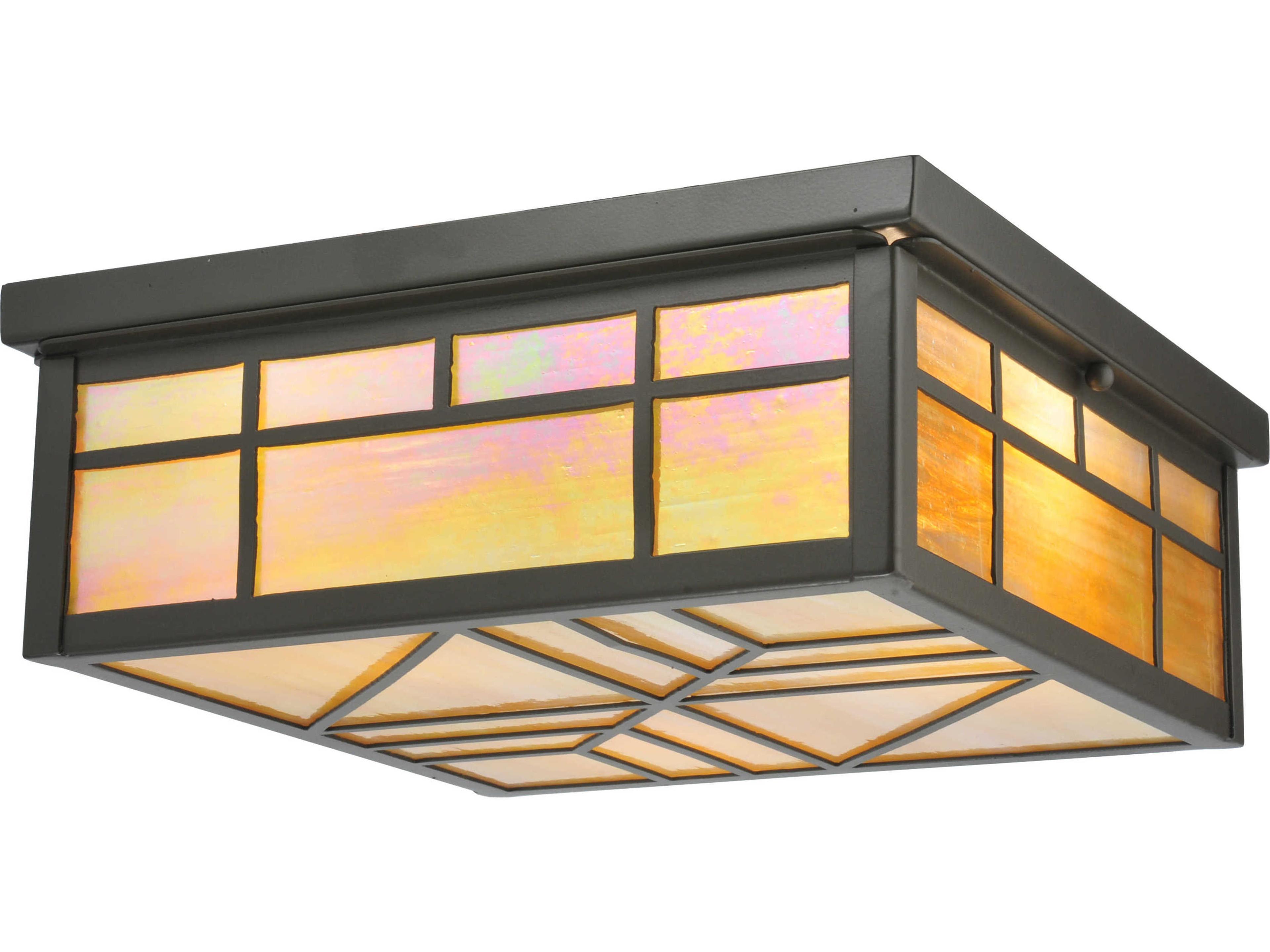 Santa Fe 4-Light Bronze Geometric Flush Mount