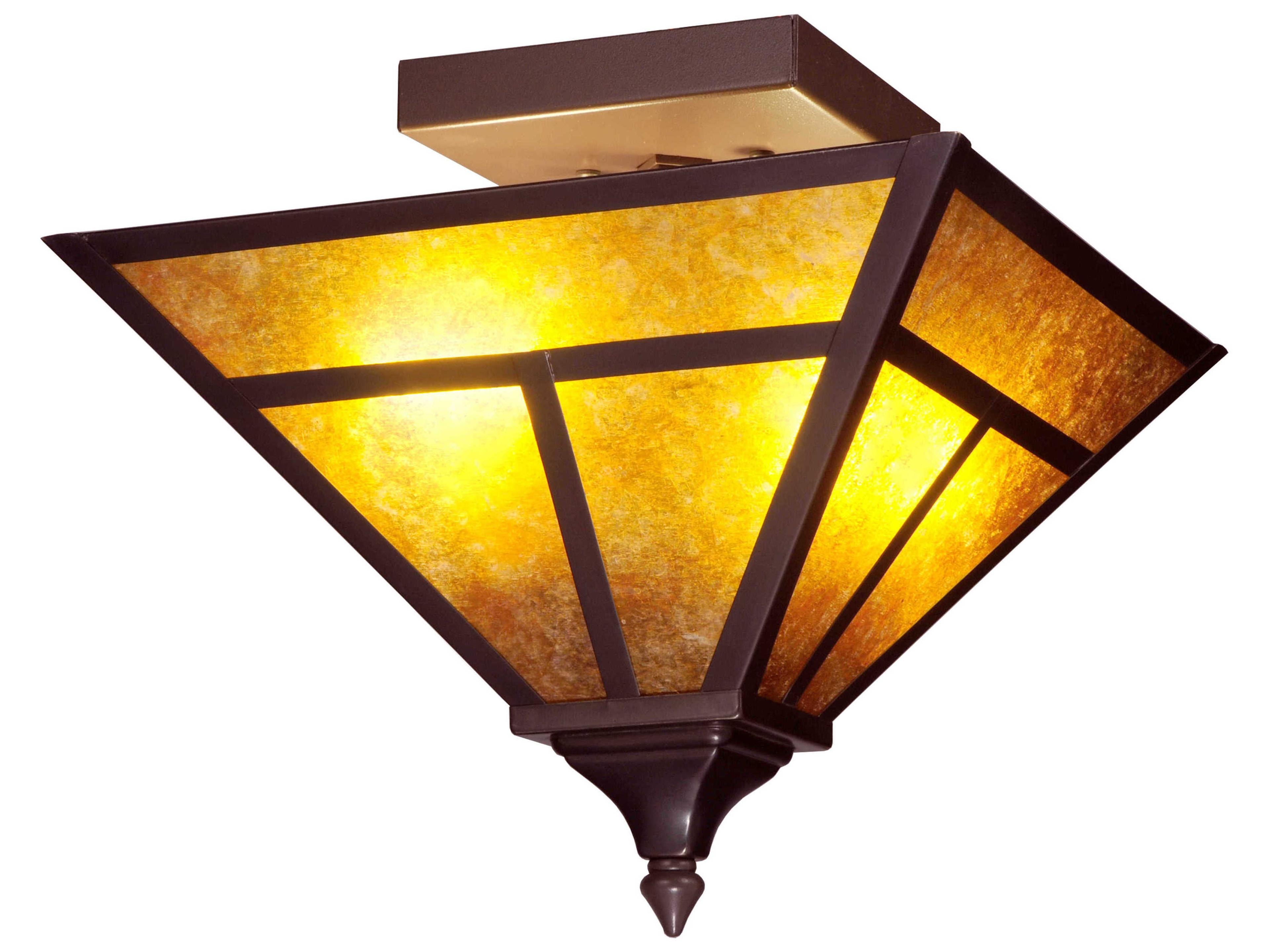 Mission 2-Light Black Flush Mount