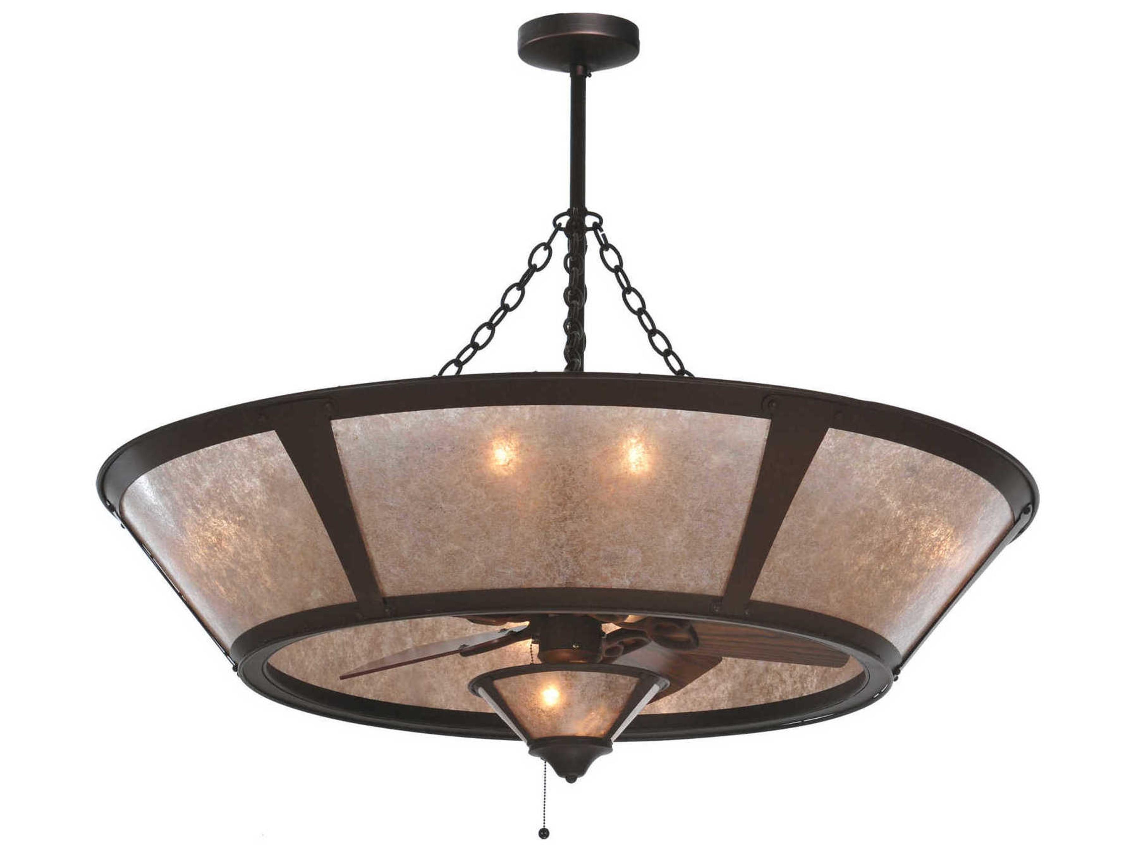 Van Erp Silver Mica with Fan Light 10 - Light Chandel-Air