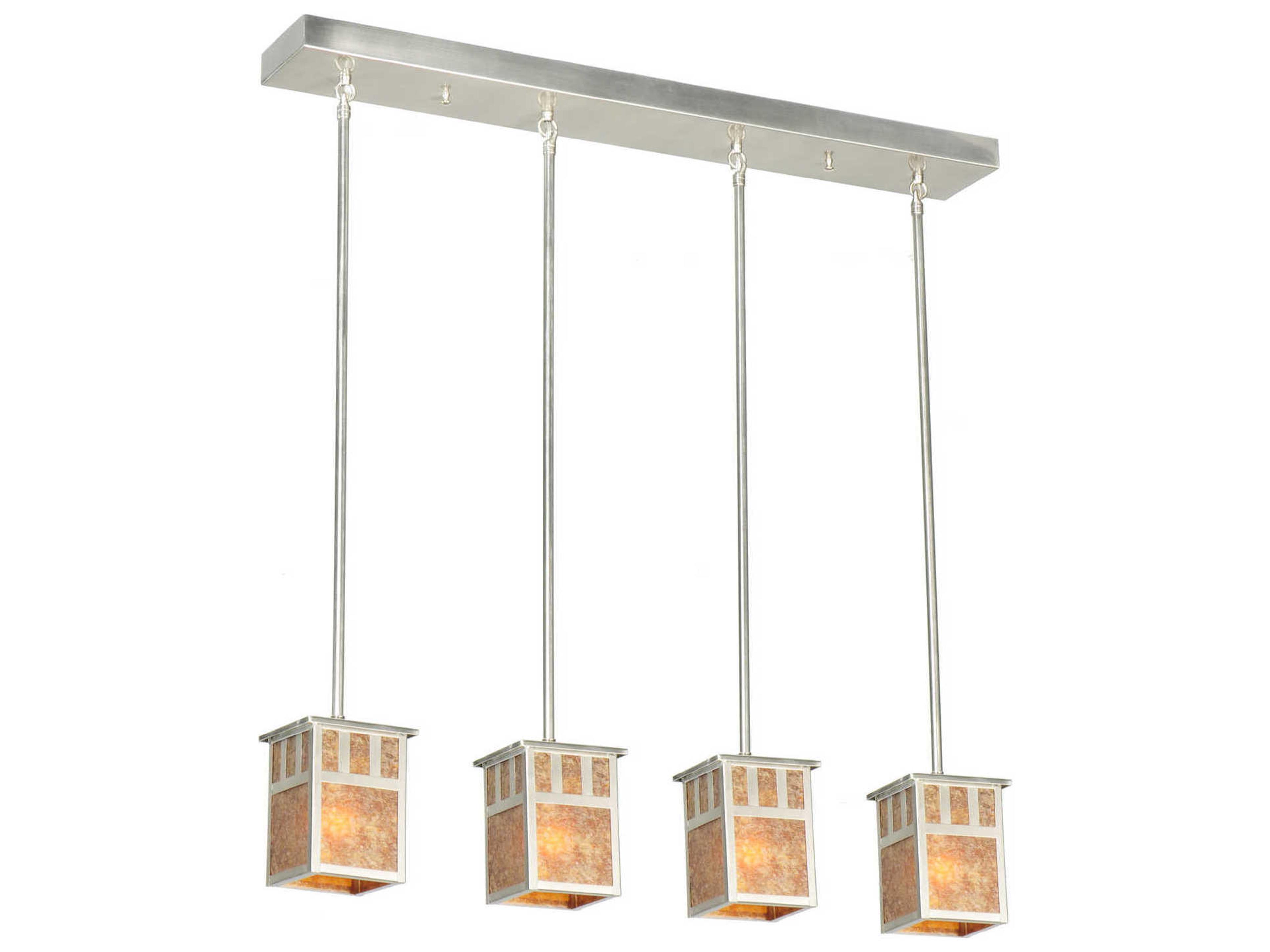 Mission 4-Light Nickel Geometric Island Pendant