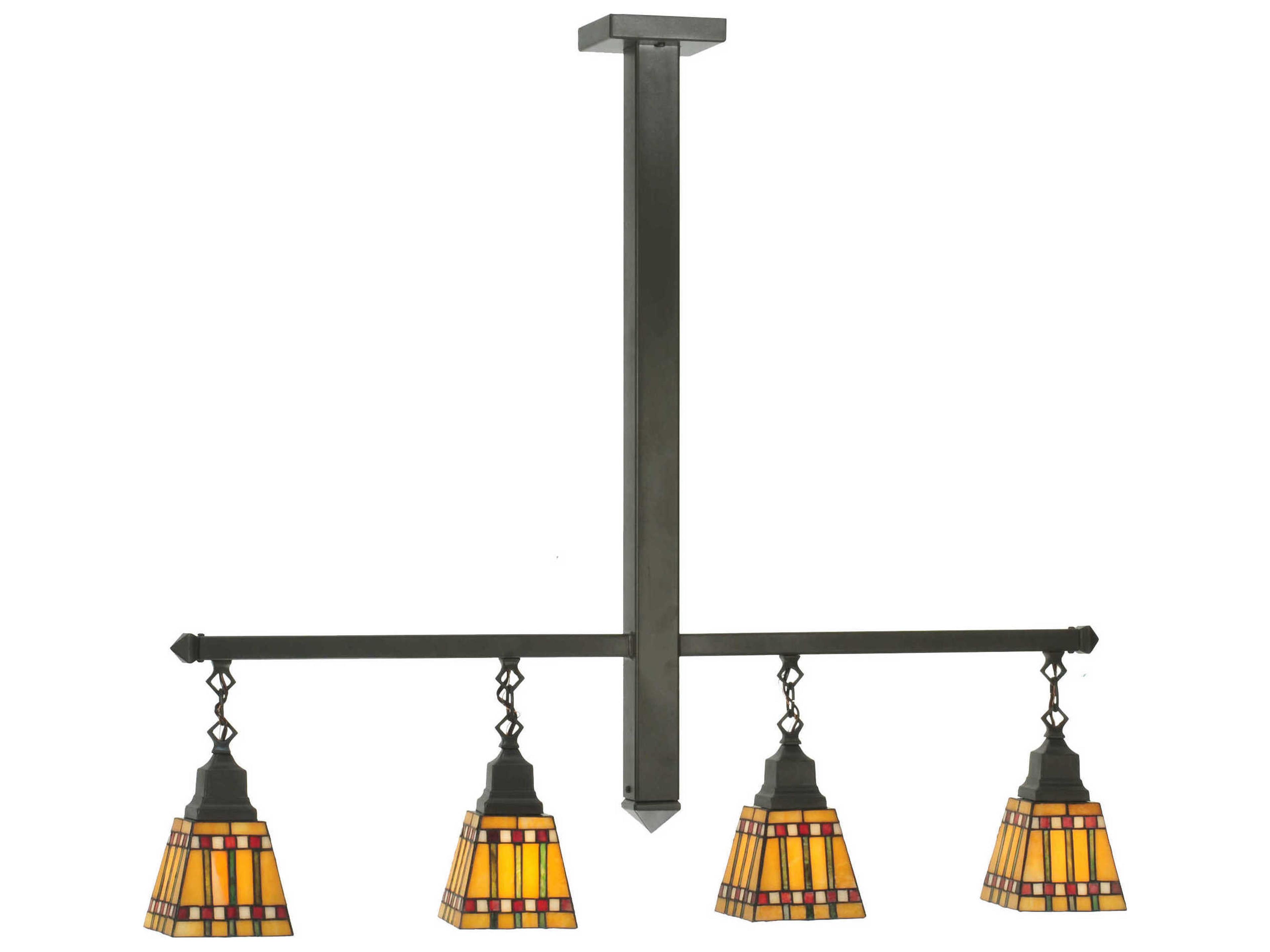 Prairie Corn 4-Light Bronze Lantern Island Pendant