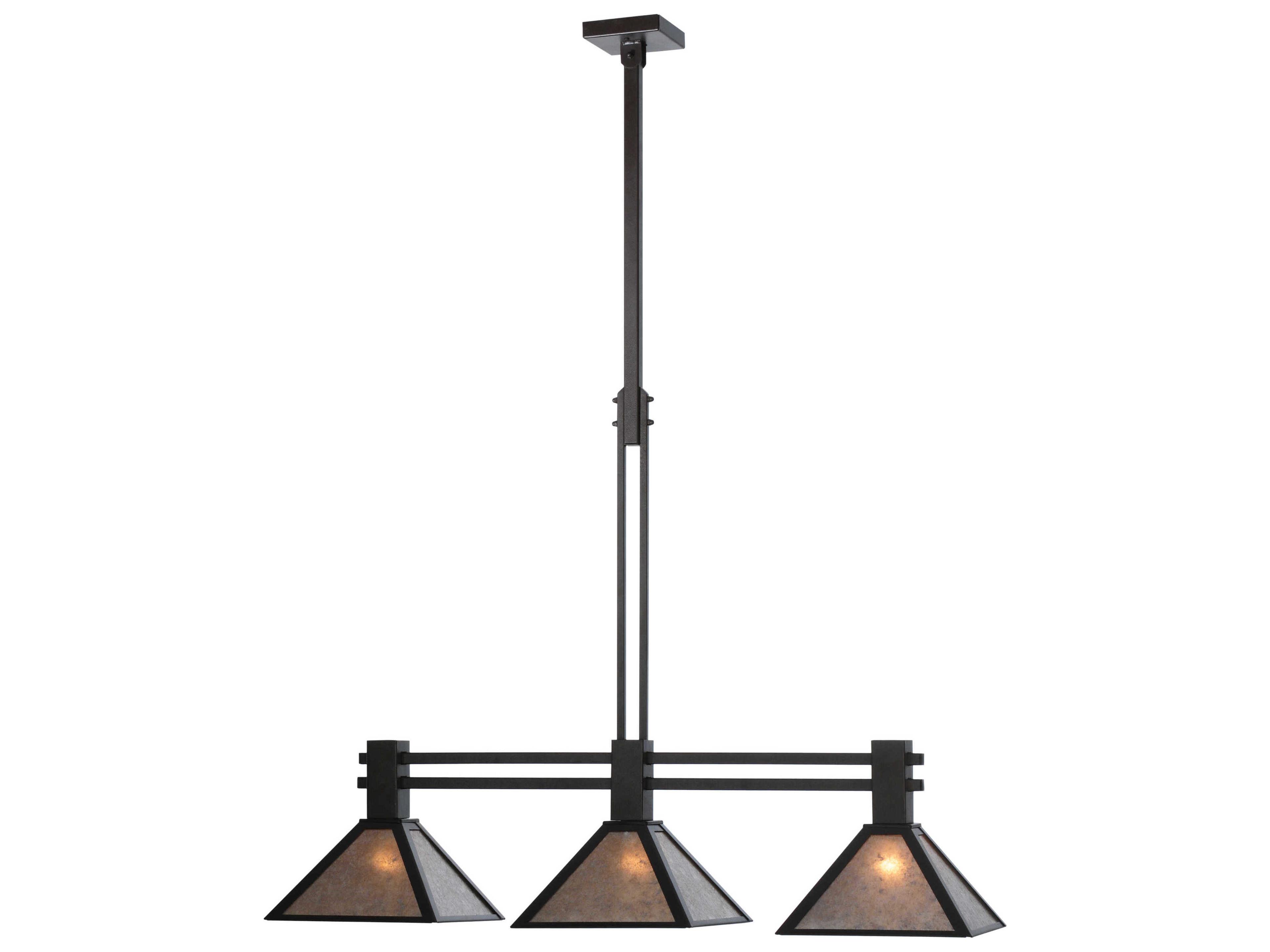 Mission 3-Light Black Geometric Island Pendant