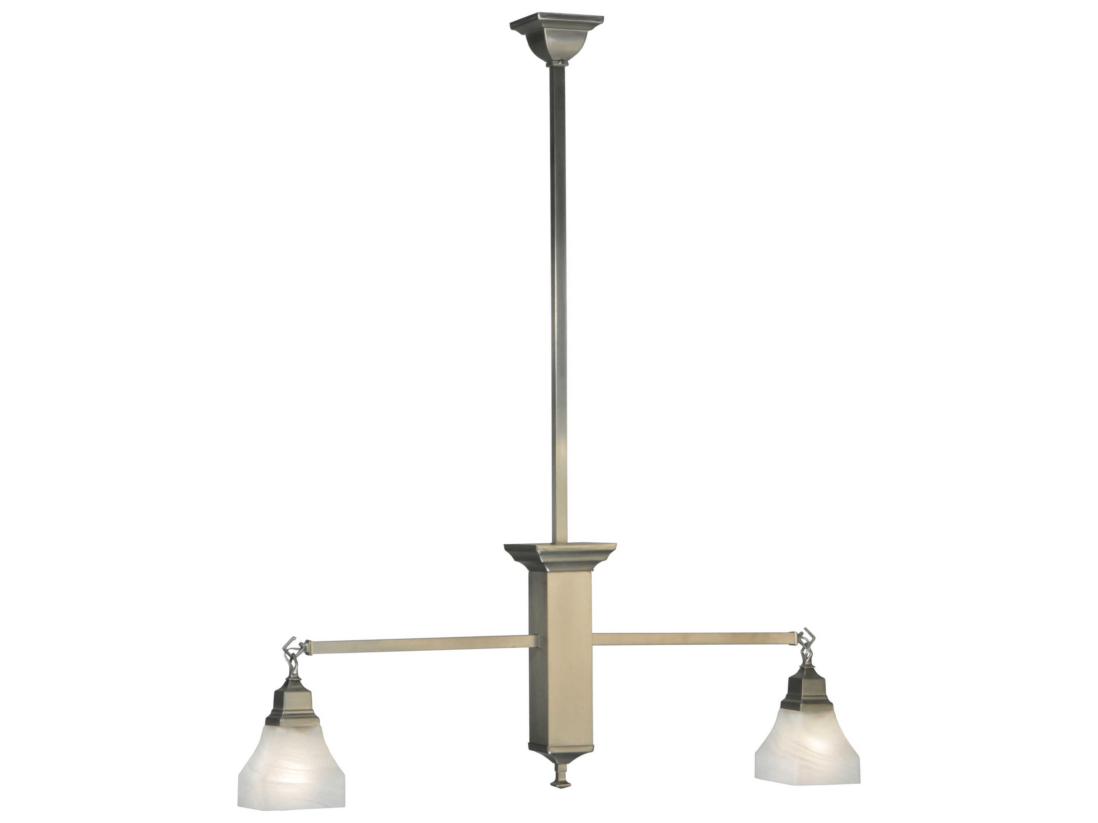 Mission 2-Light Gray Bell Island Pendant