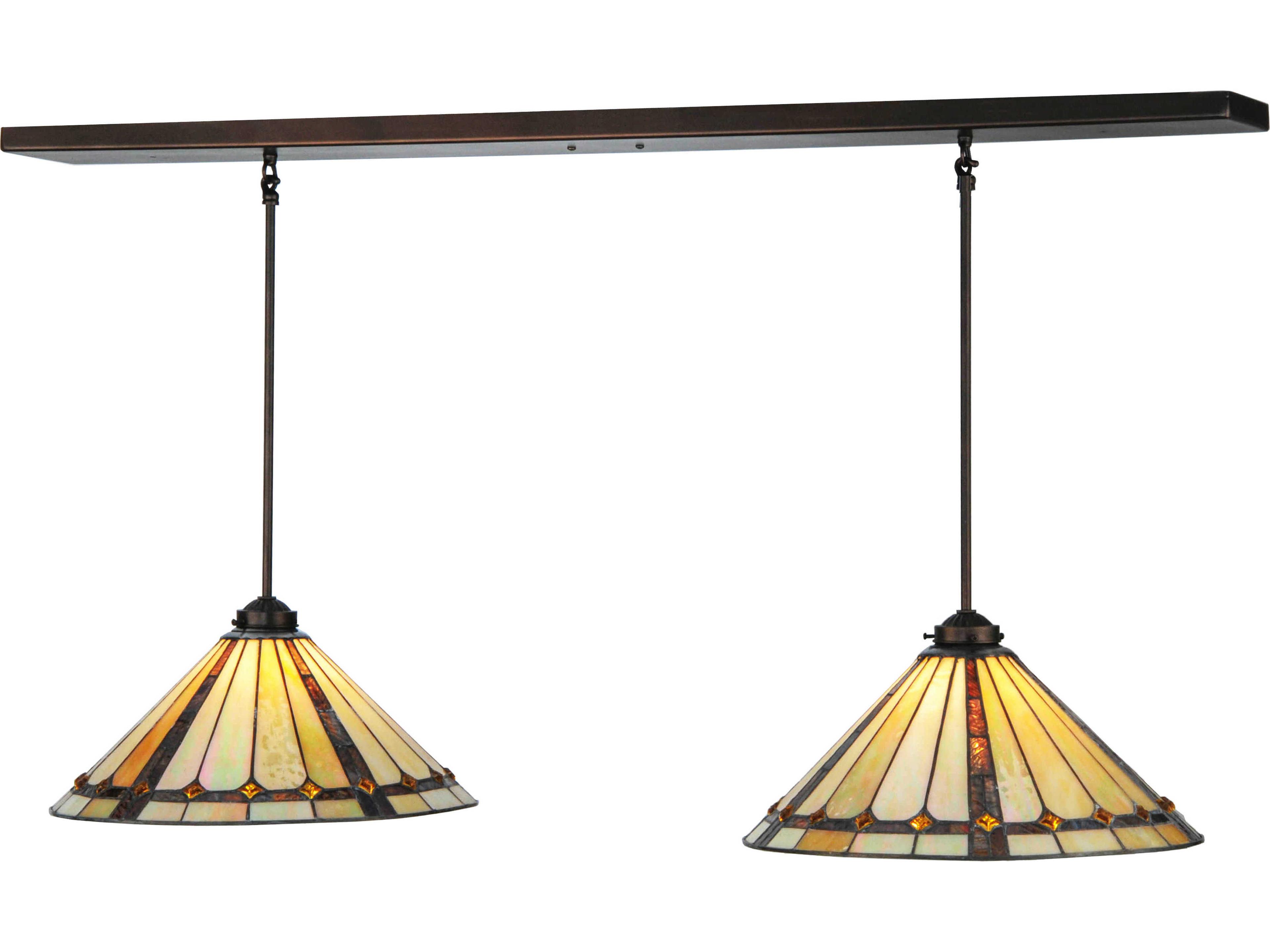 Belvidere 2-Light Bronze Tiffany Island Pendant