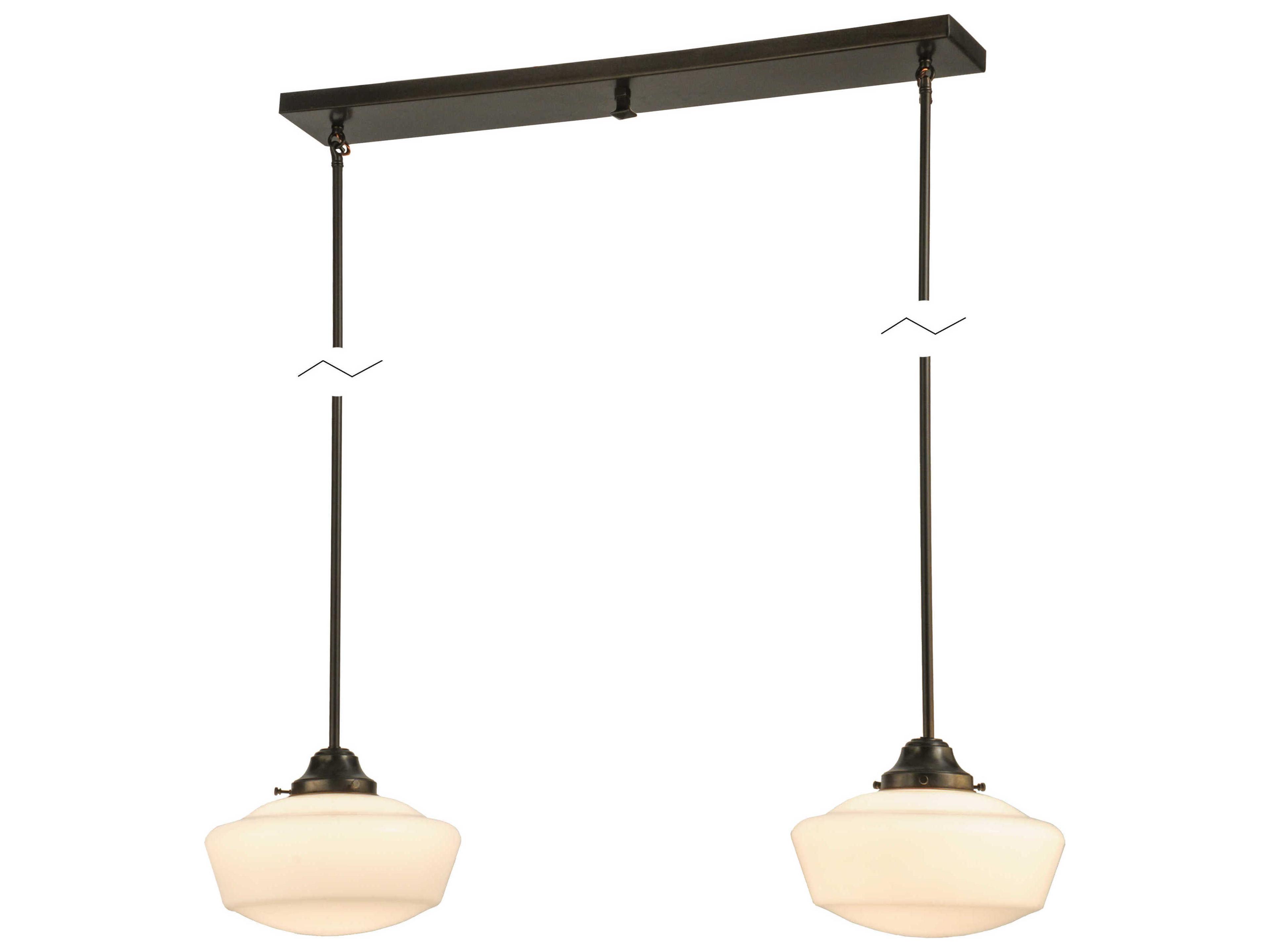 Mission 2-Light Brown Glass Island Pendant