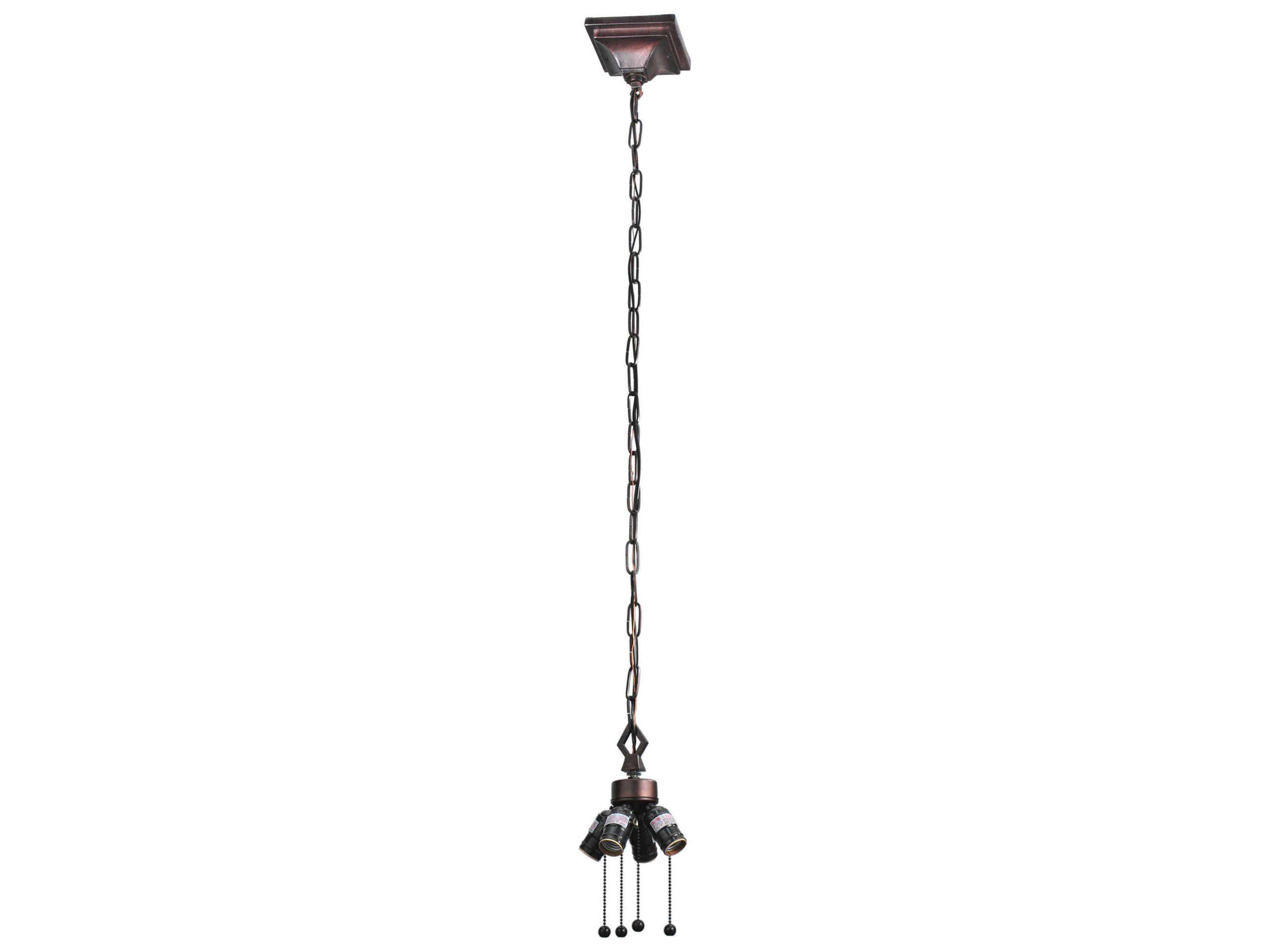 Mission Four Light Pullchain Hanging Fixture