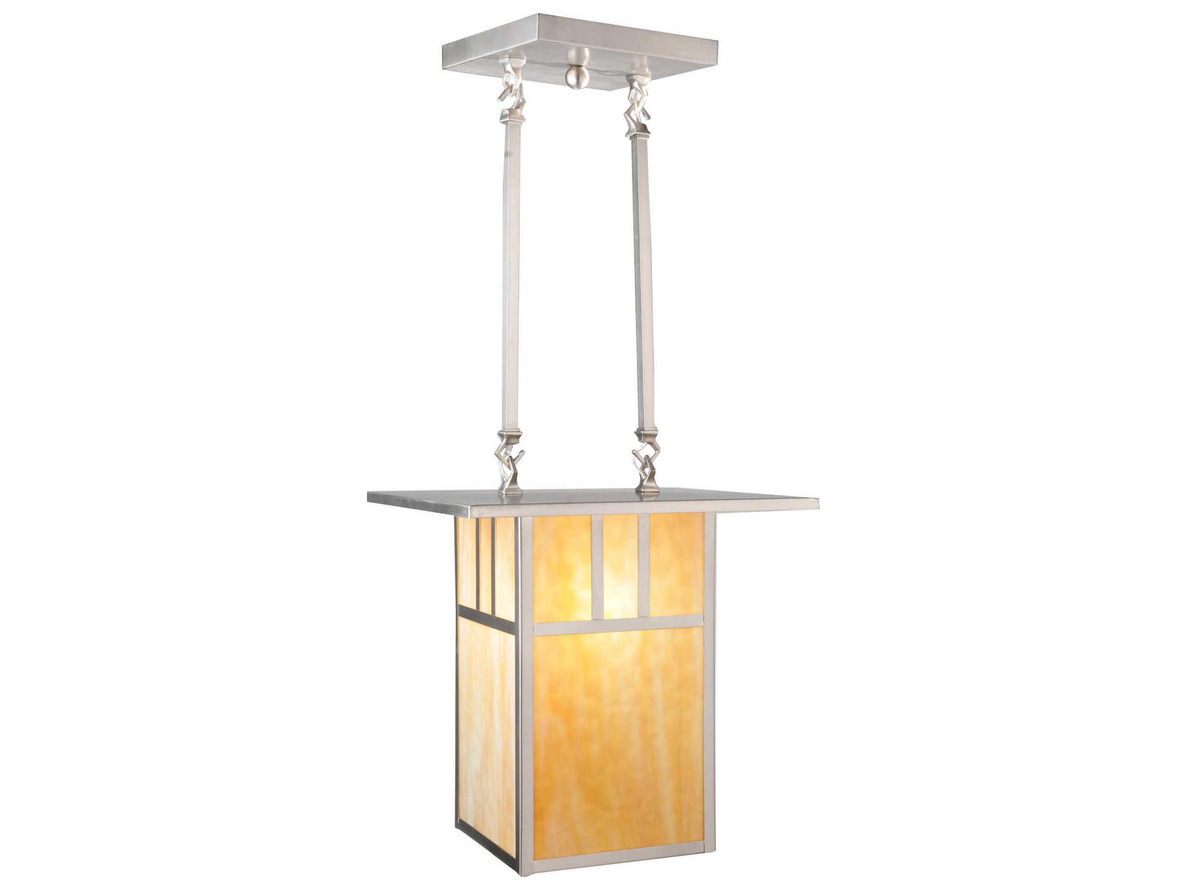 Mission 2-Light Nickel Geometric Pendant