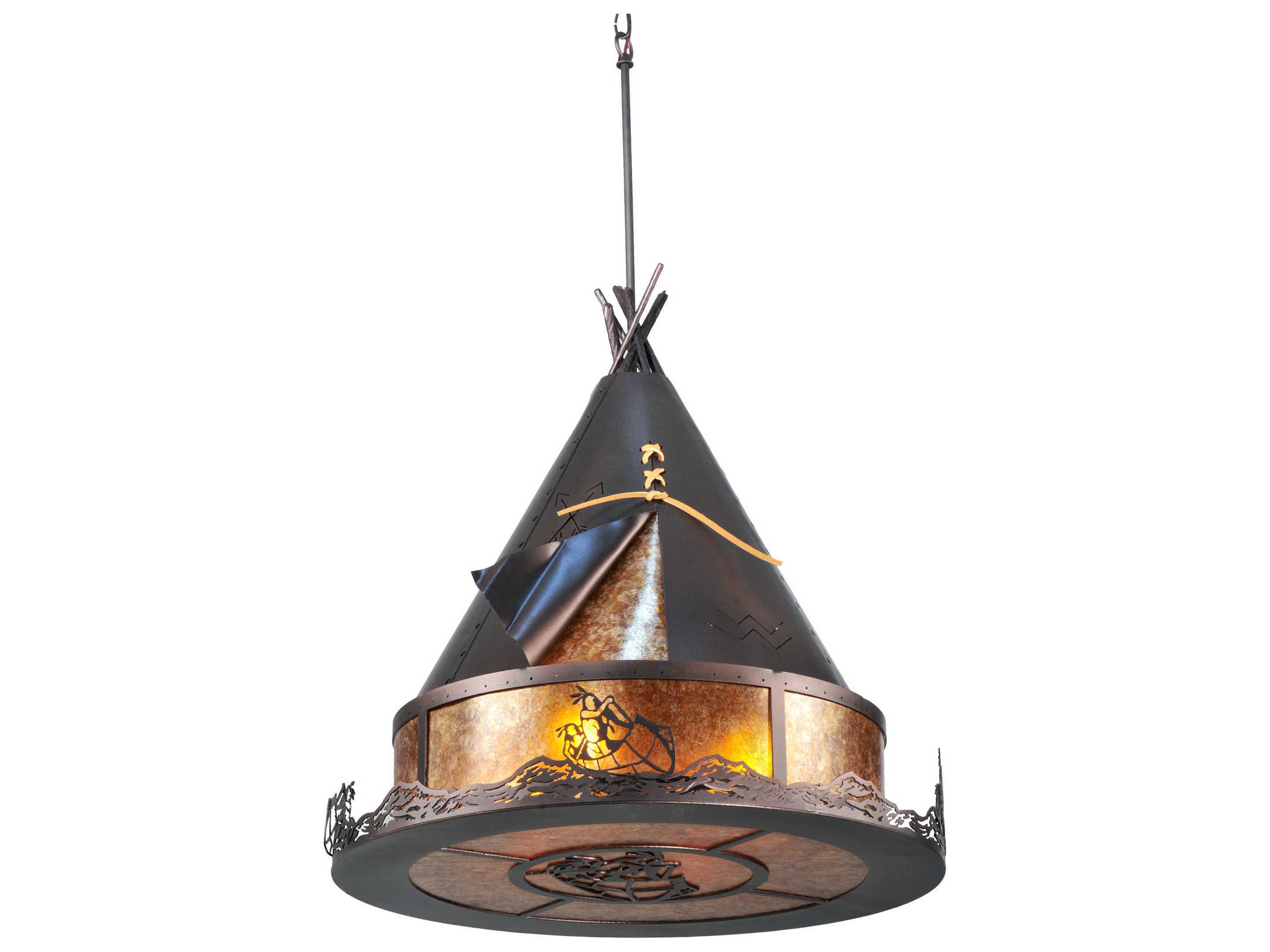 Mission 4-Light Bronze Geometric Pendant