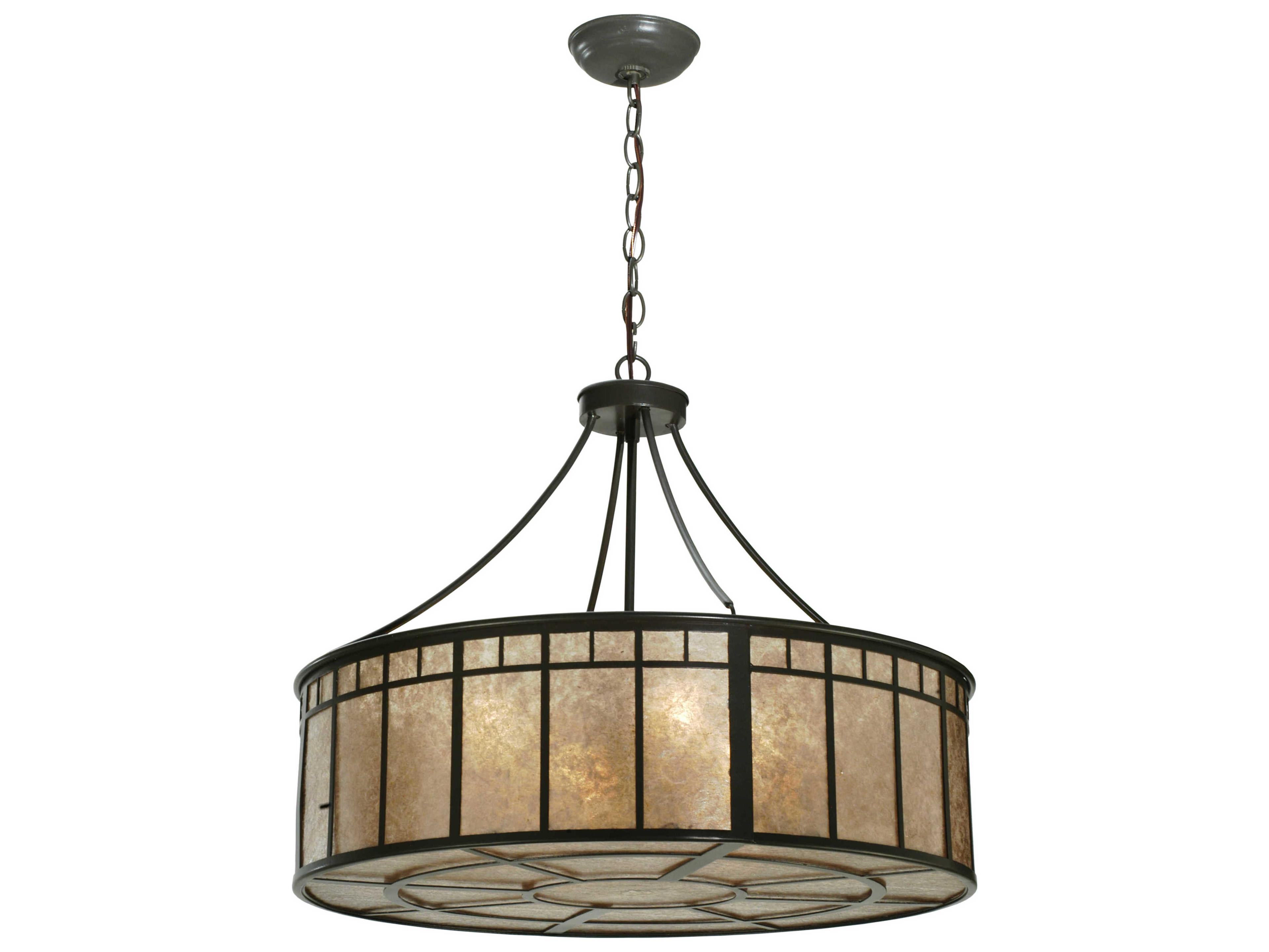 Mission 4-Light Bronze Drum Pendant