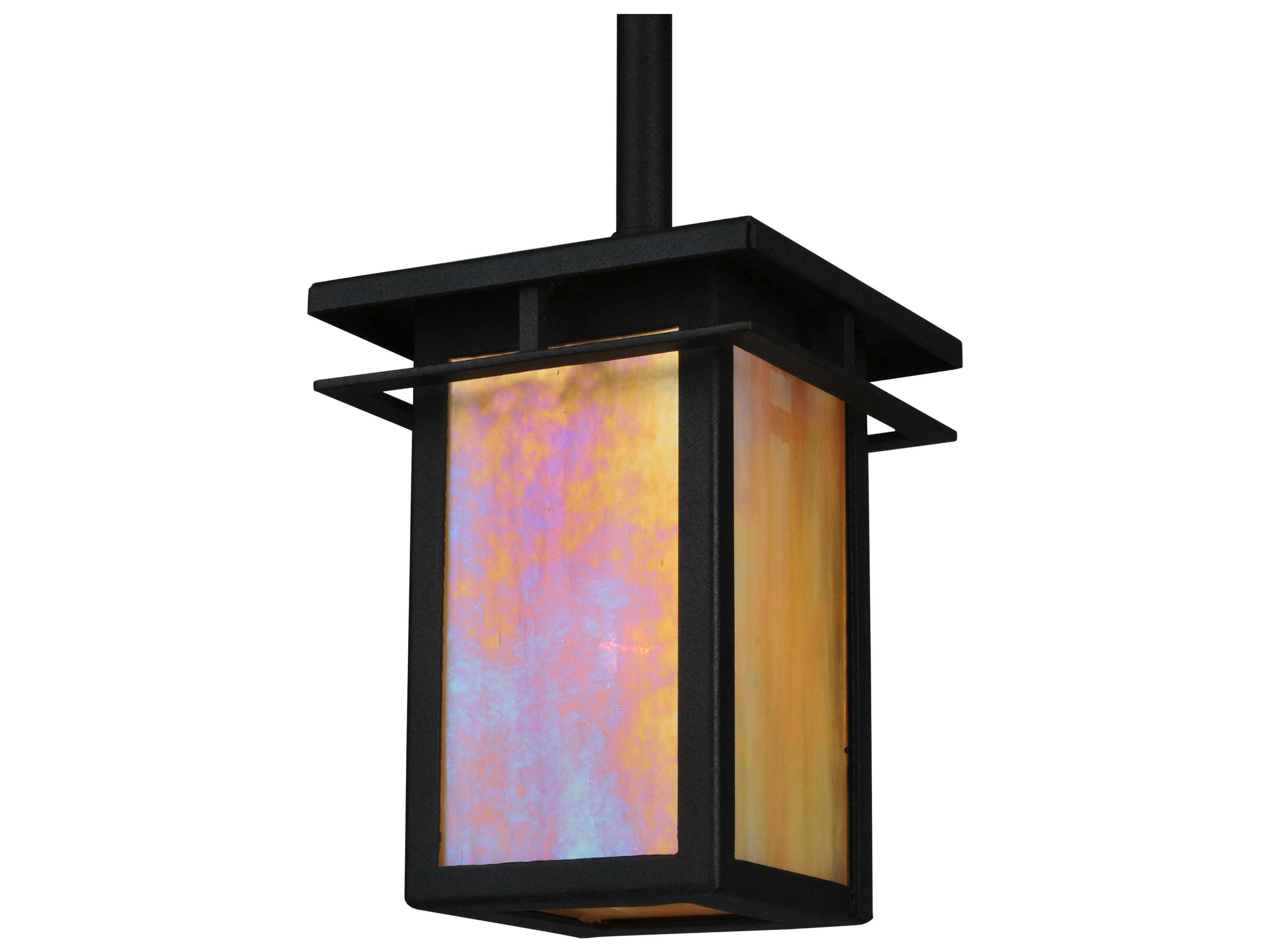 Mission 1-Light Black Tiffany Geometric Lantern Pendant