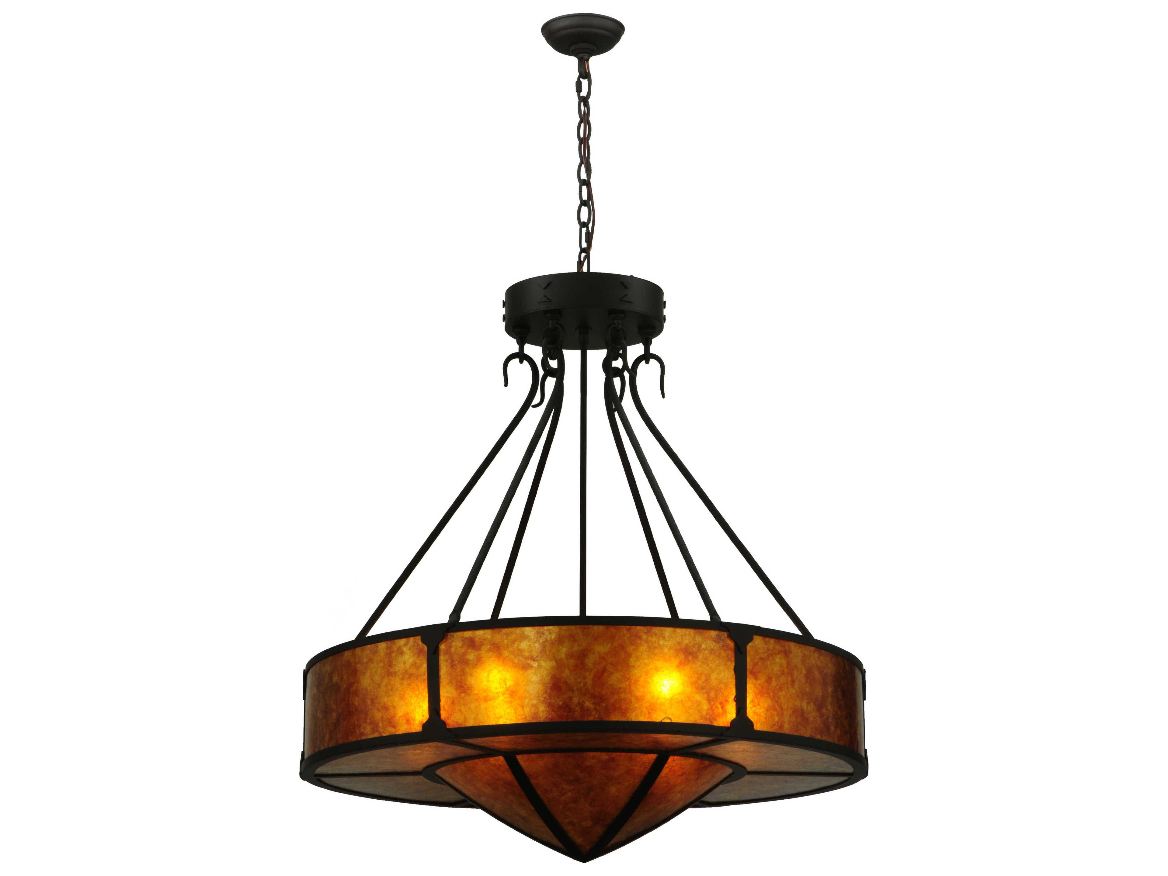 Mission 6-Light Bronze Drum Pendant