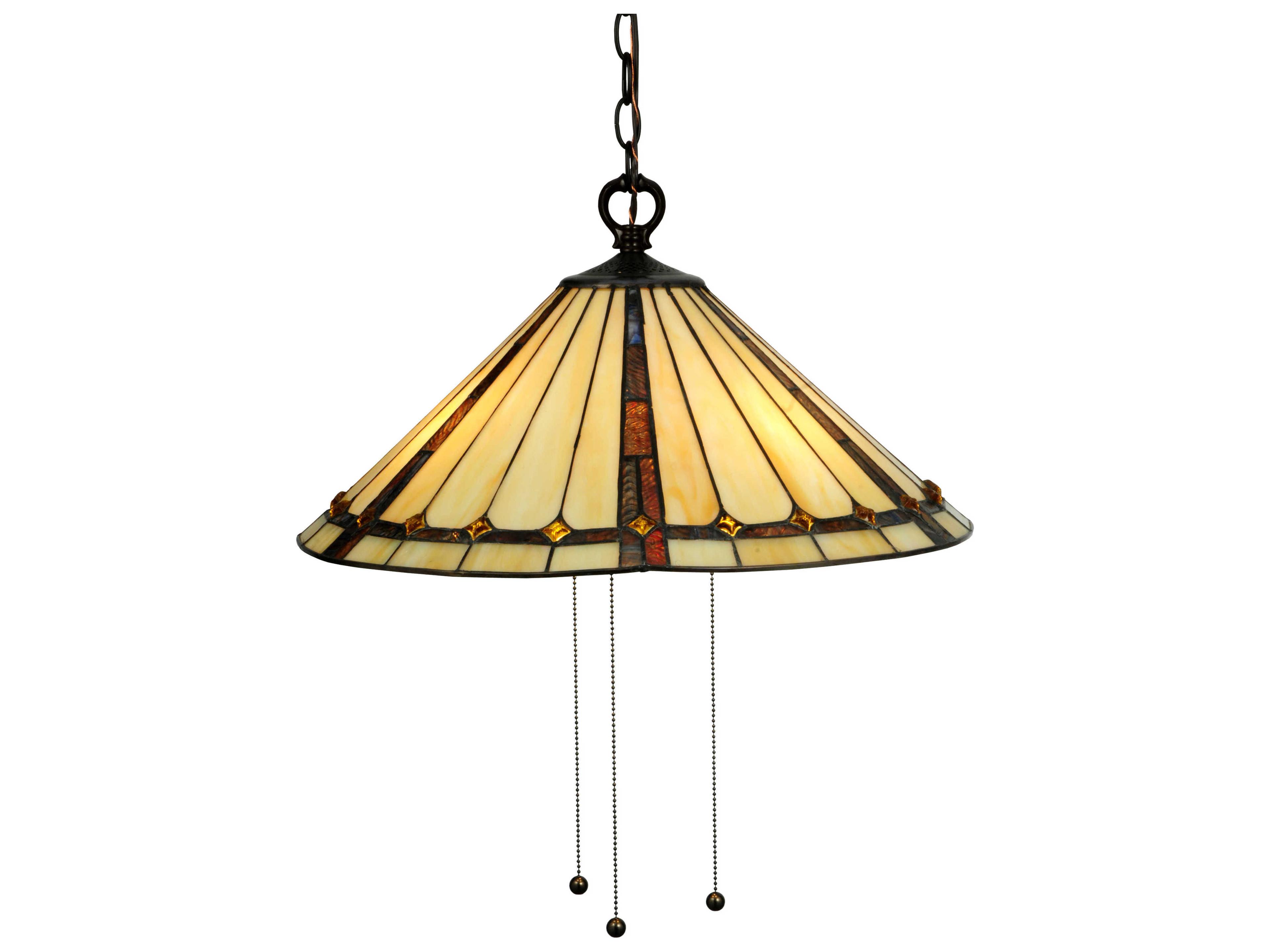 Belvidere 3-Light Brown Tiffany Pendant