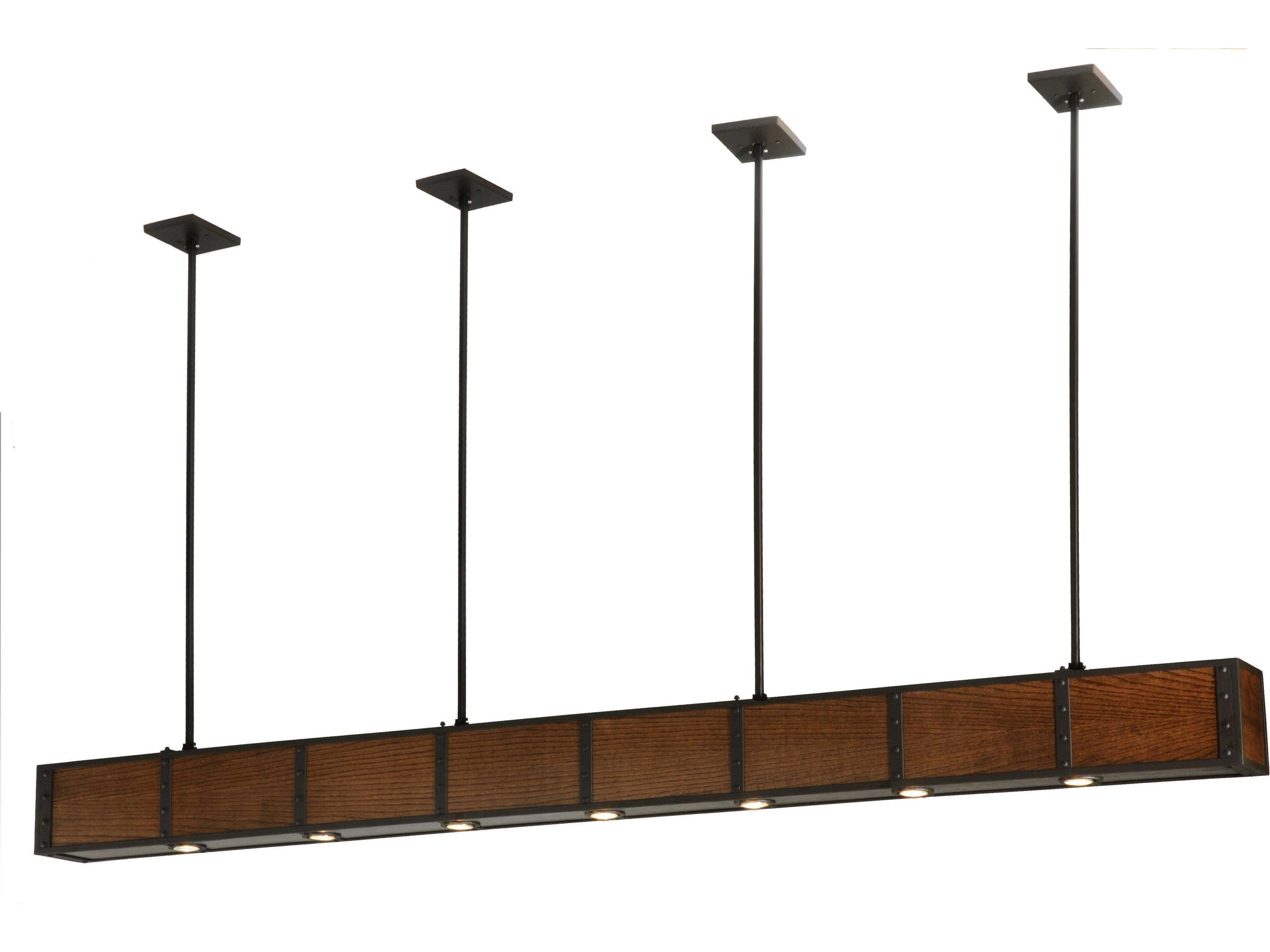 Mission 7-Light Brown Linear Pendant