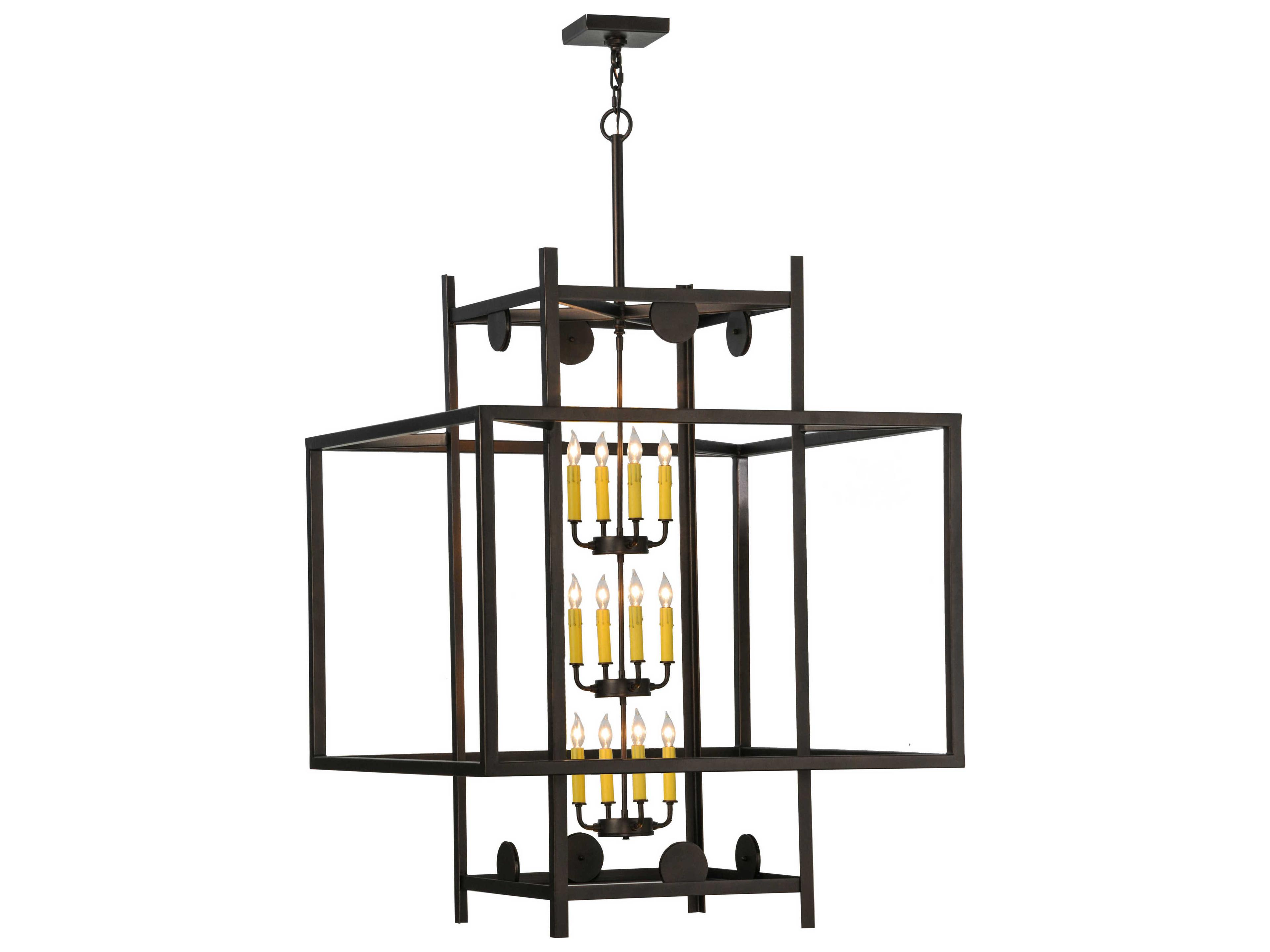 Mission 12-Light Bronze Tiered Pendant