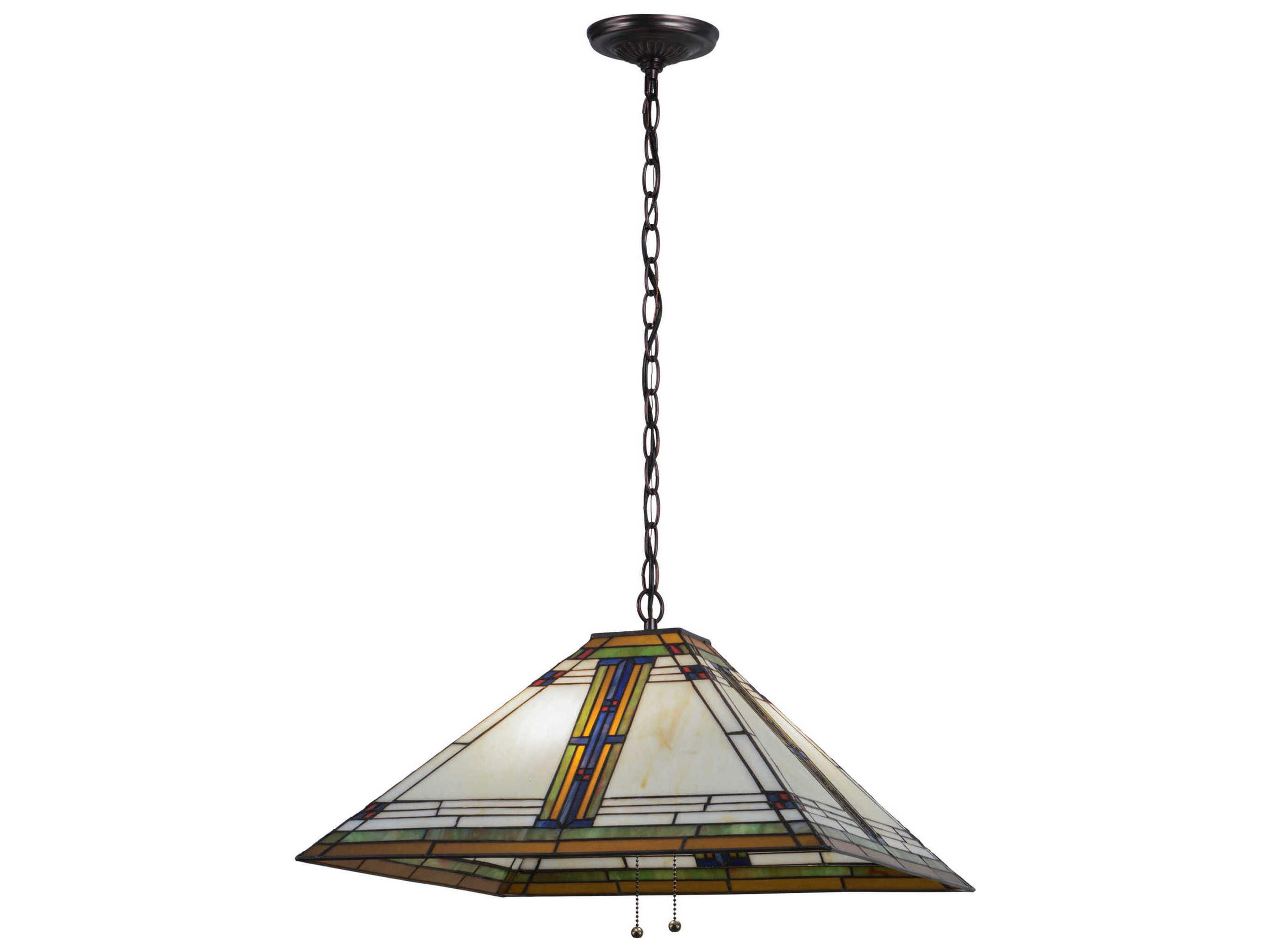 Nevada 2-Light Brown Tiffany Geometric Pendant