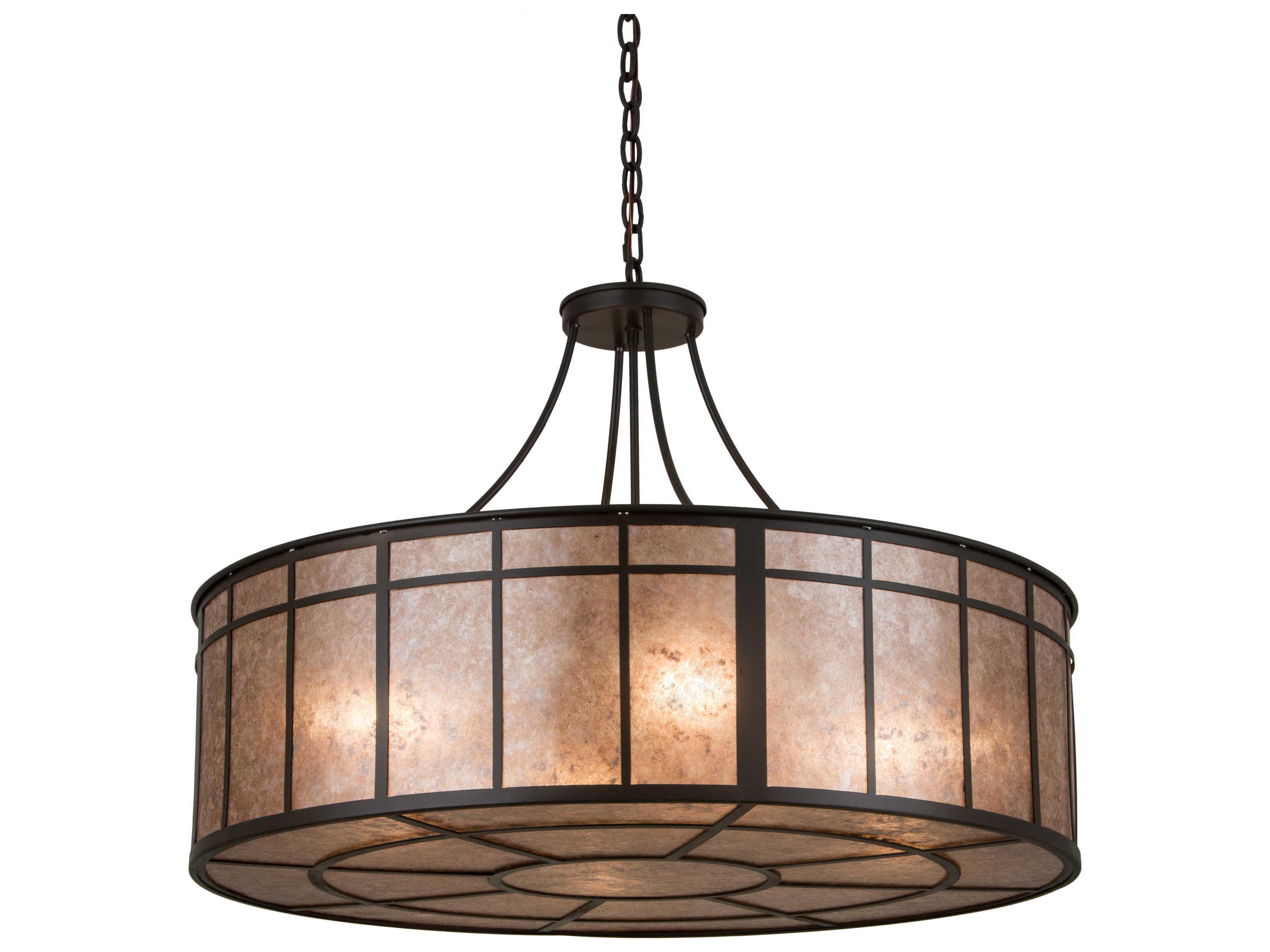 Mission 4-Light Bronze Drum Pendant