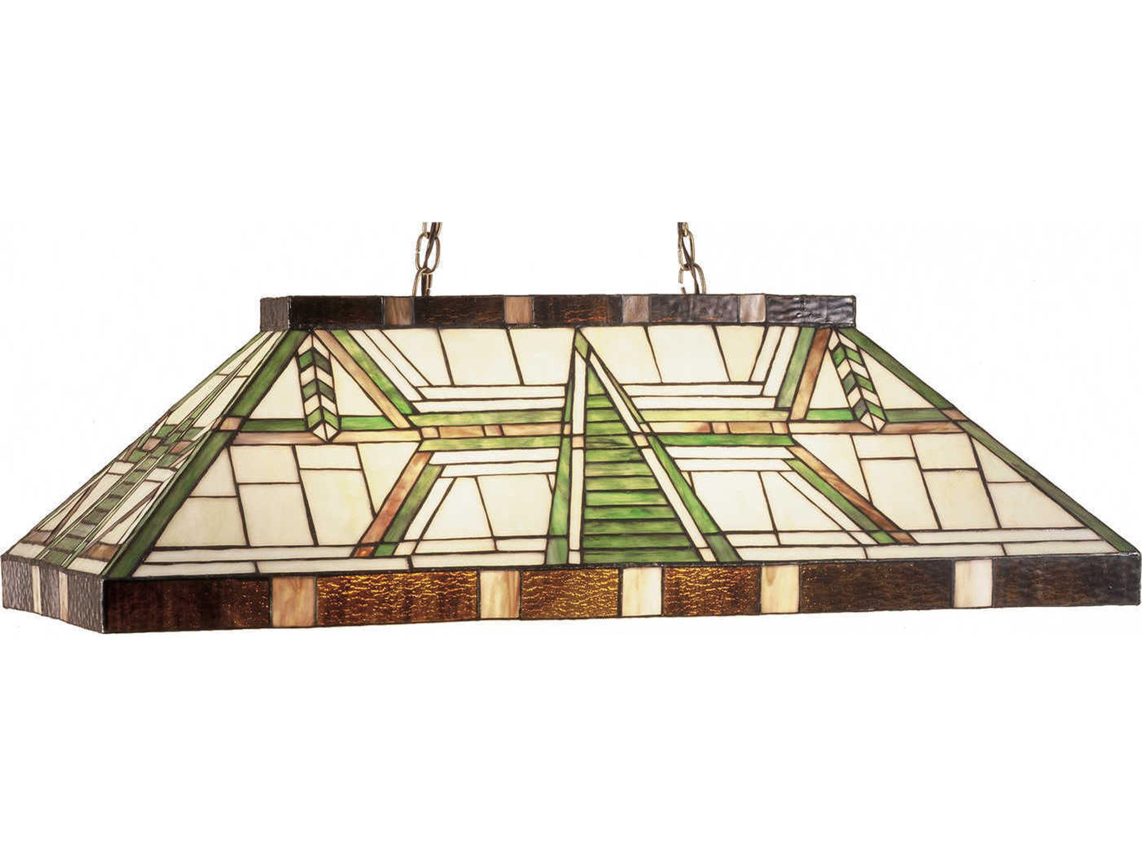 Mission 6-Light Bronze Tiffany Pendant