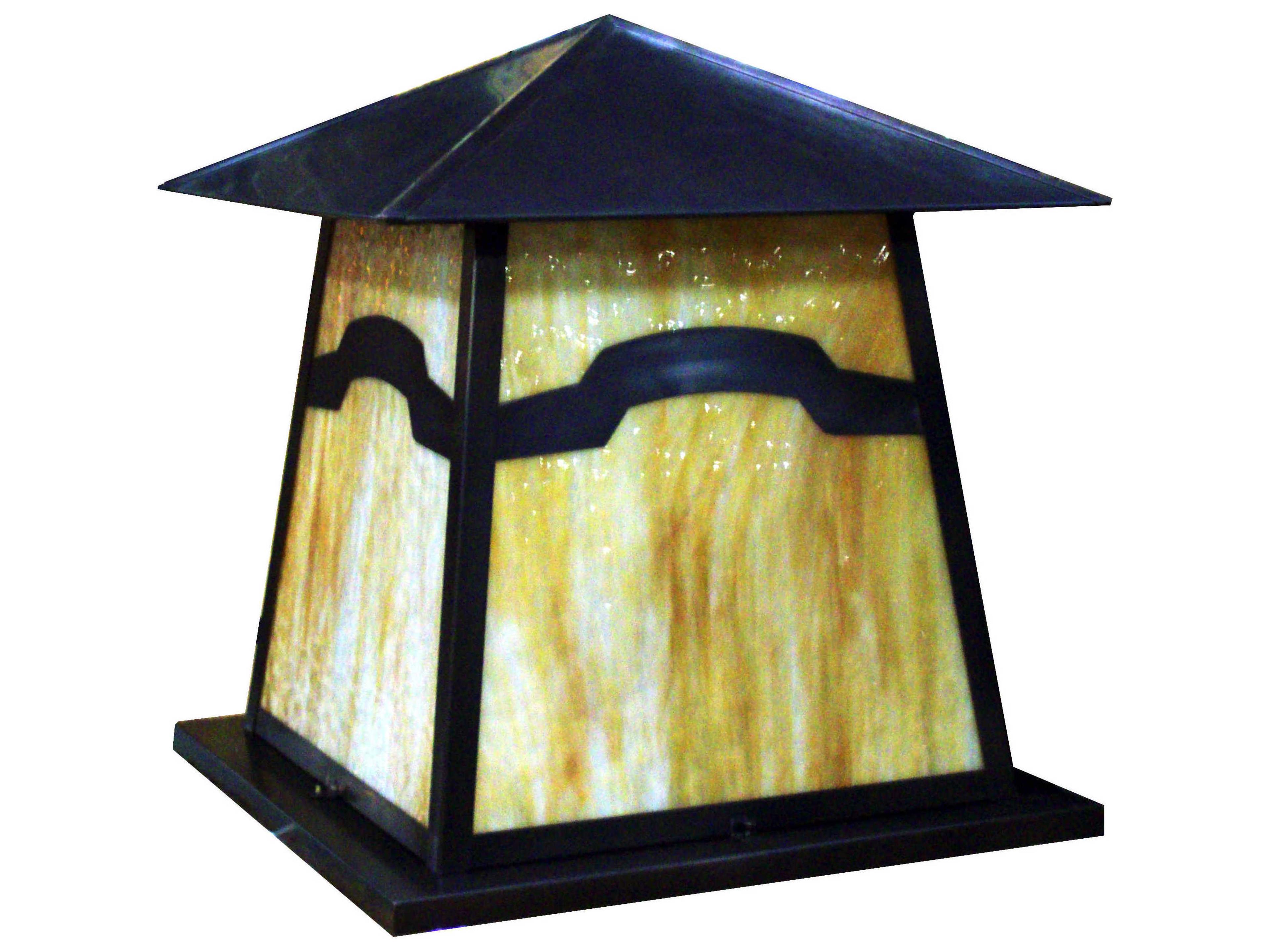 Stillwater Mountain View Beige Craftsman Outdoor Pier Mount Light