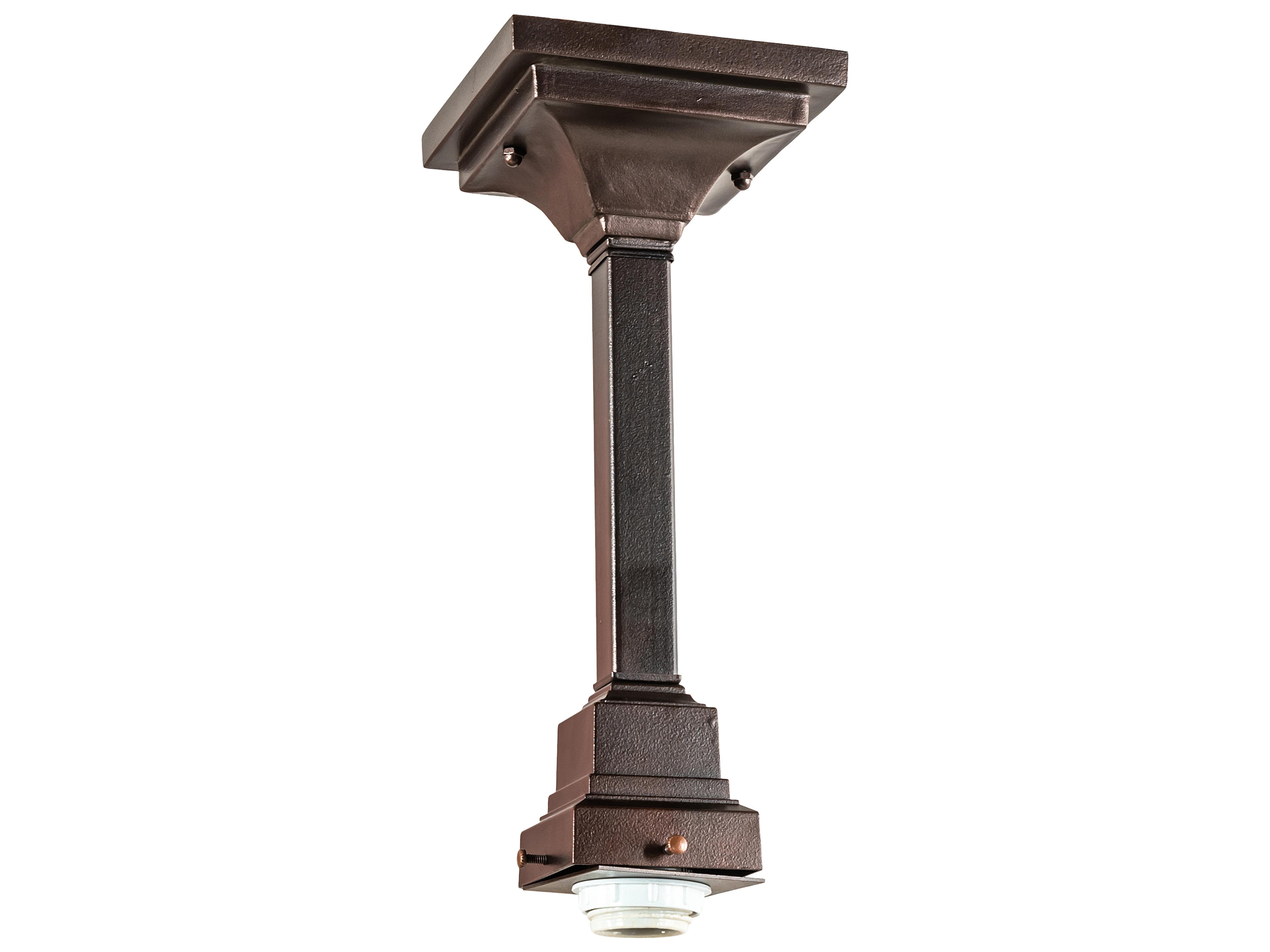 Mission 1-Light Mahogany Bronze Semi Flush Mount