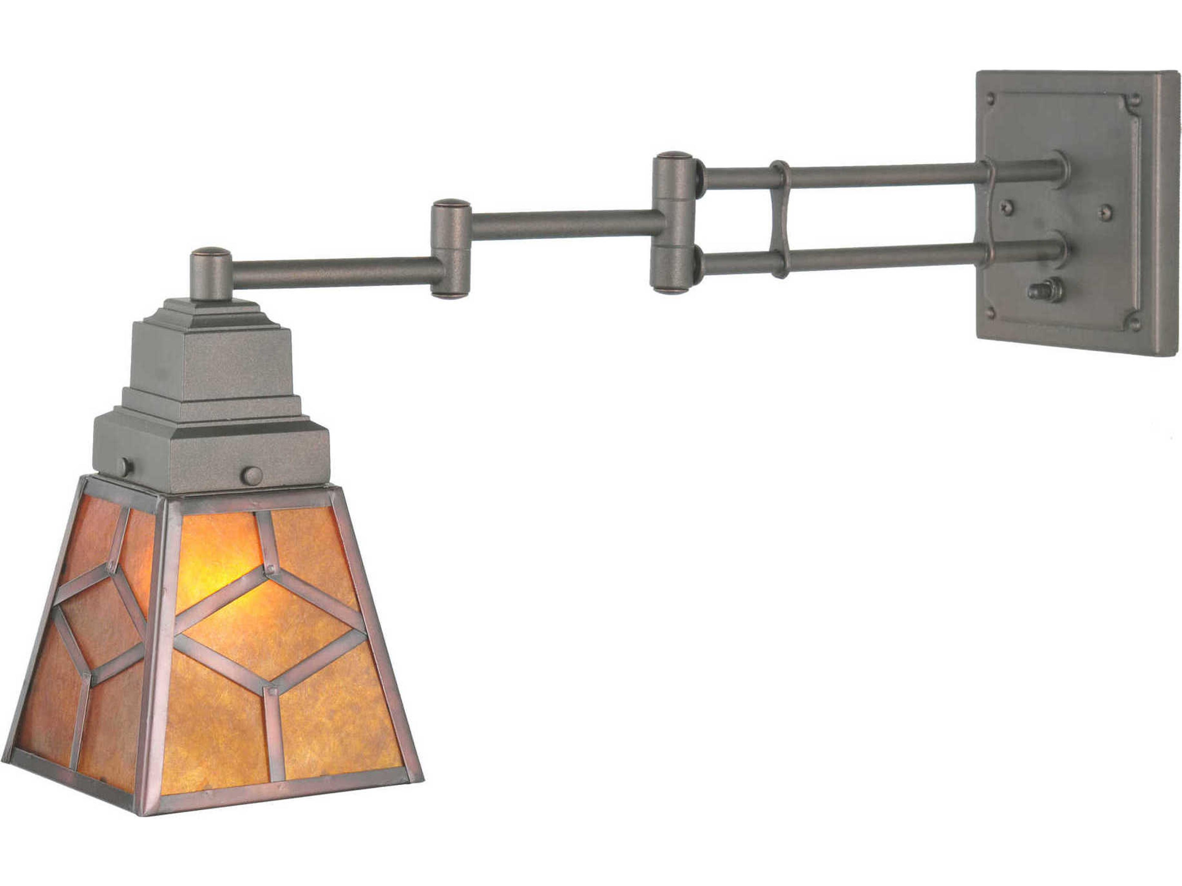 Meyda Diamond Mission Amber Mica Swing Arm Light