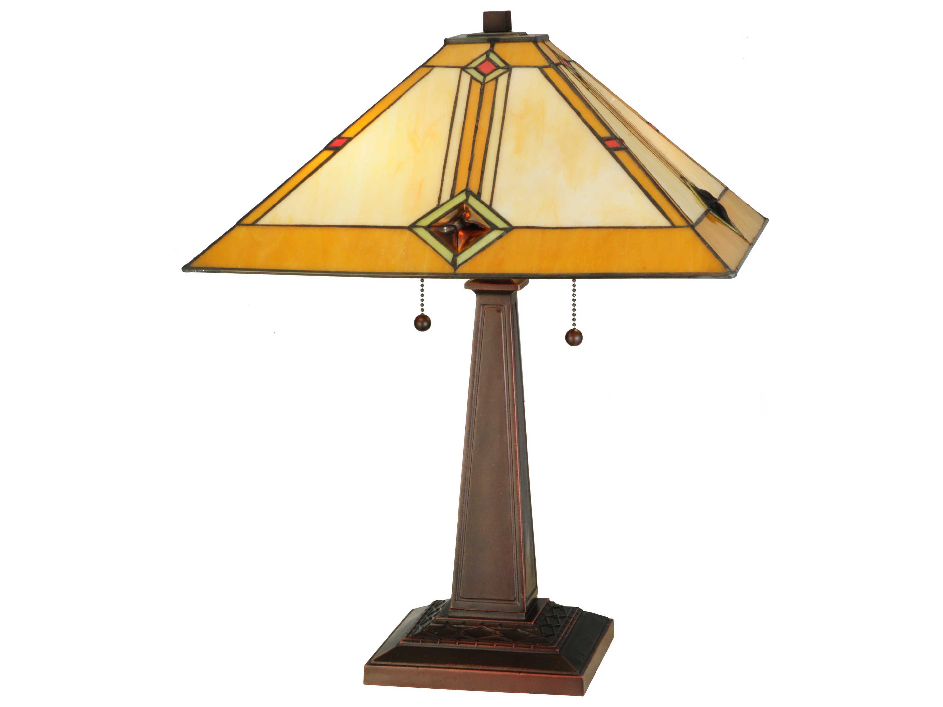 Diamond Mission Beige Bronze Tiffany Table Lamp