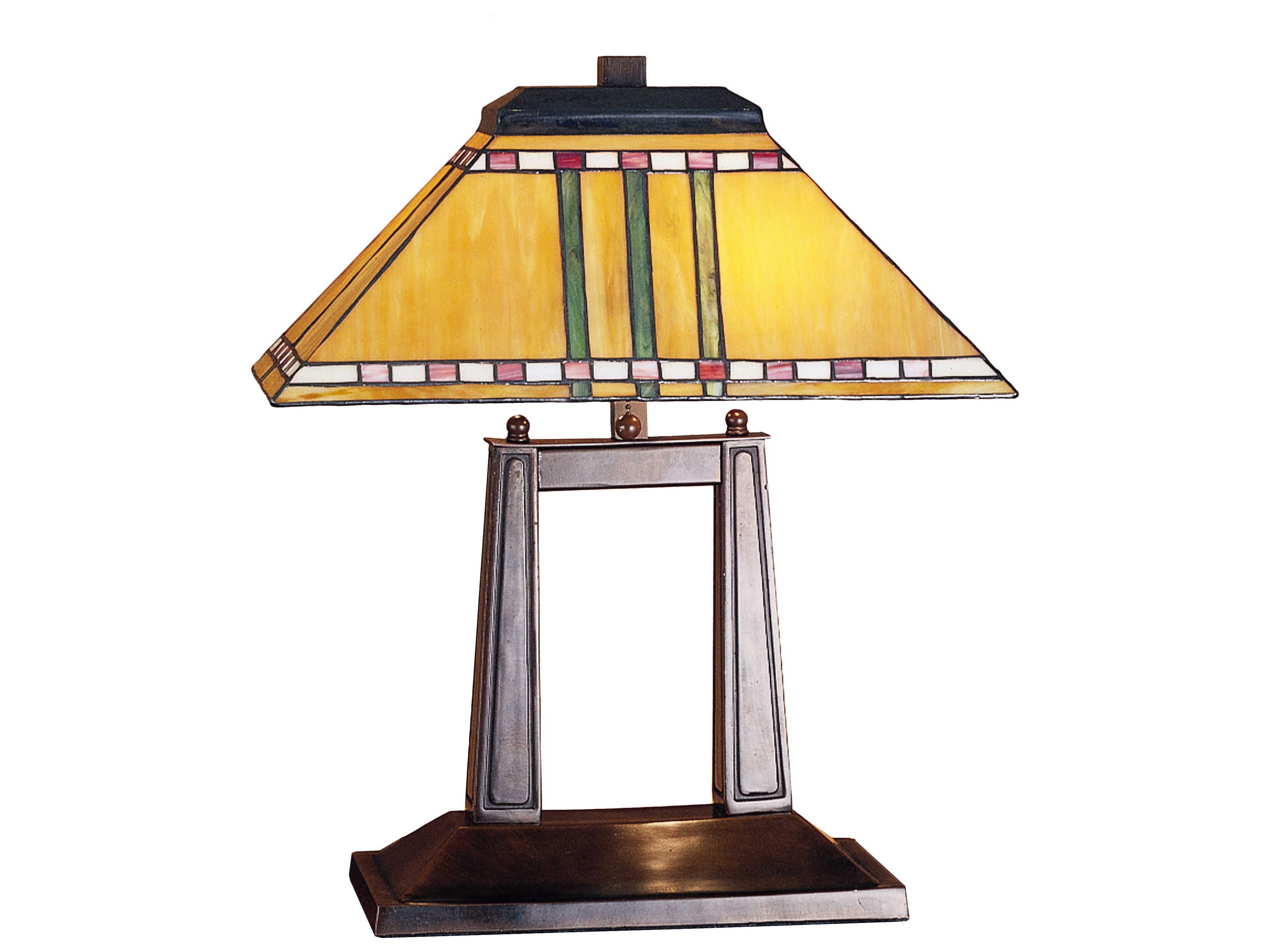Prairie Corn Oblong Beige Bronze Tiffany Table Lamp