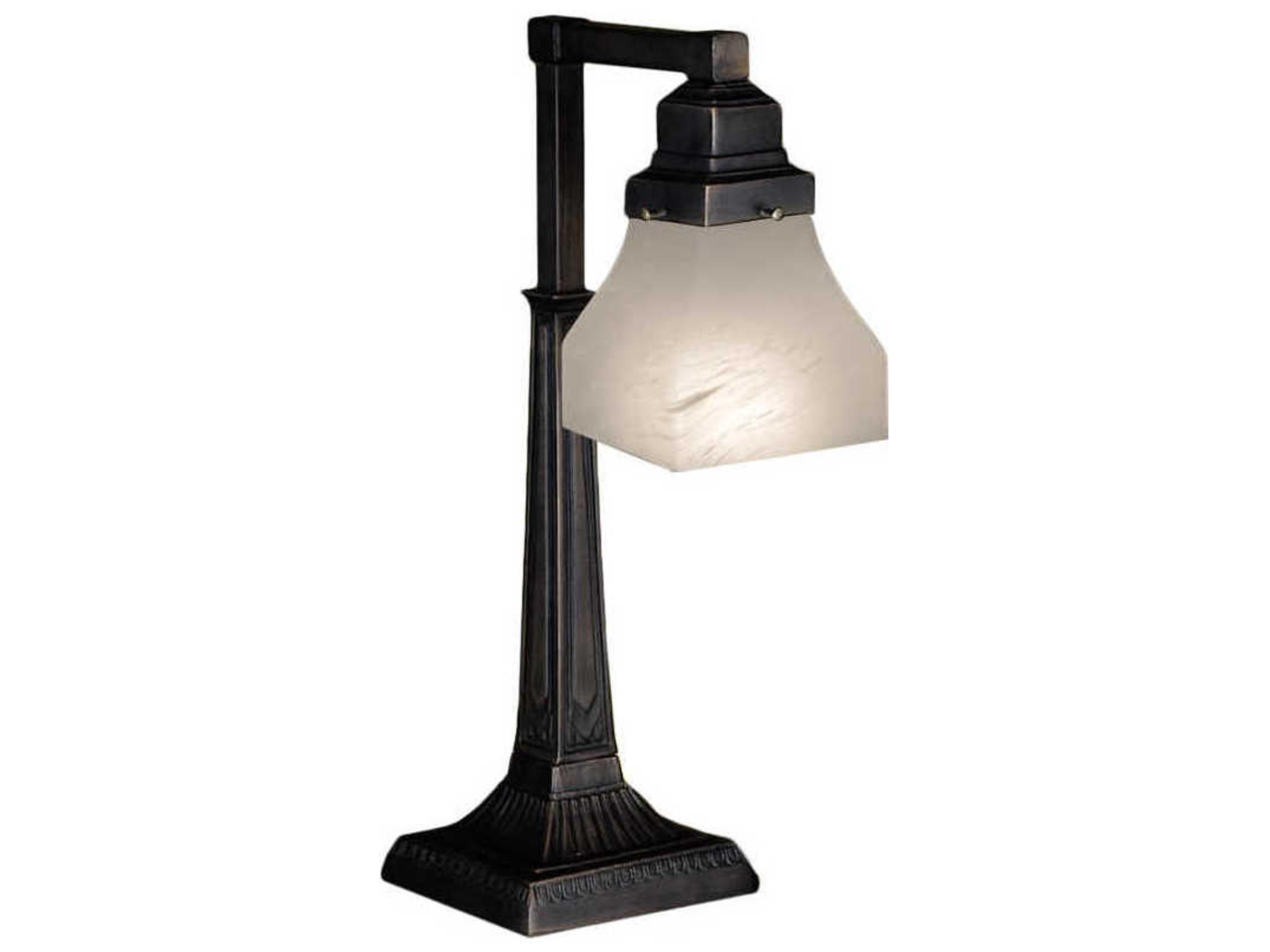 Bungalow Alabaster Swirl White Bronze Glass Table Lamp