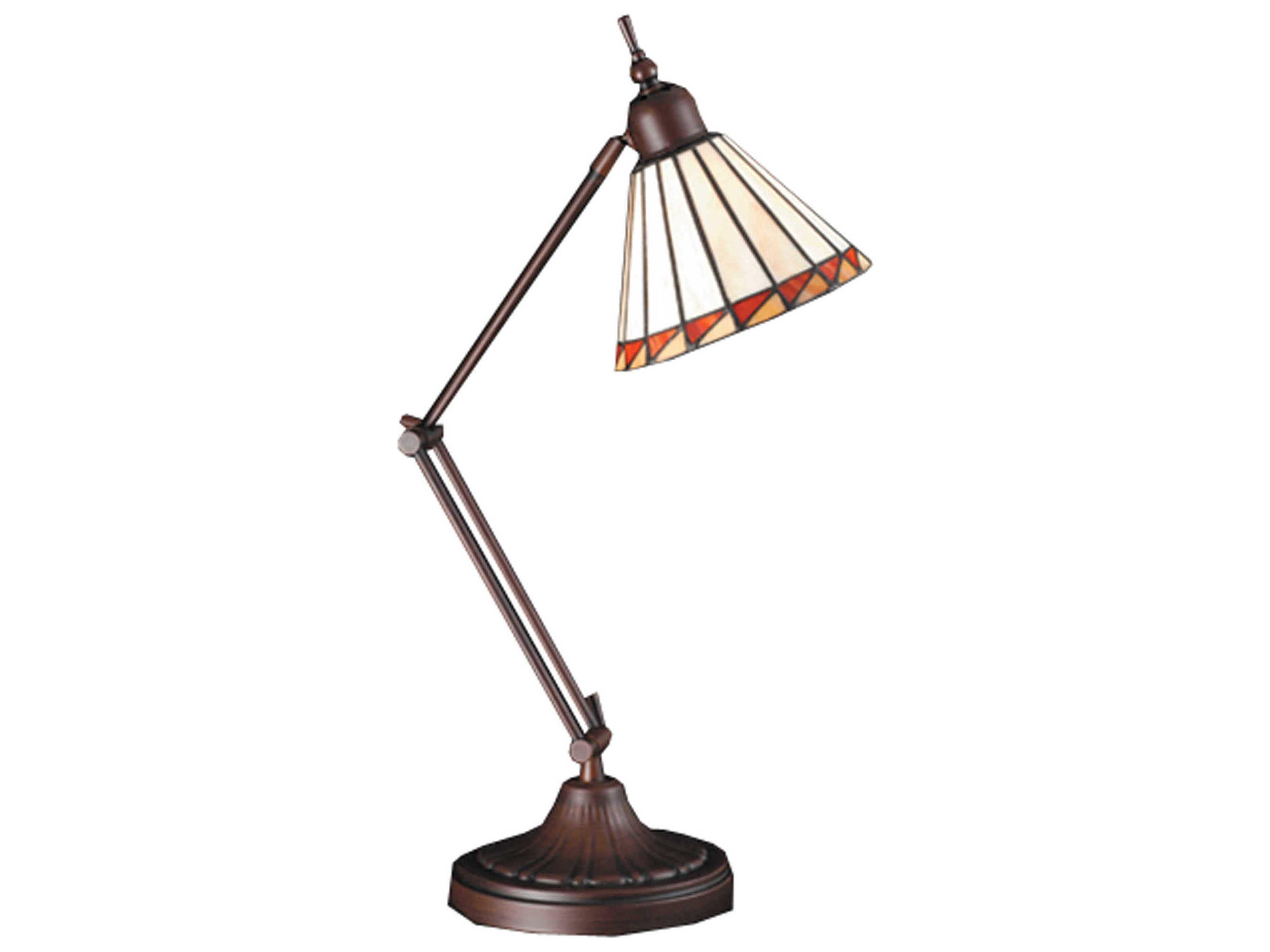 Prairie Mission Adjustable Beige Brown Tiffany Table Lamp