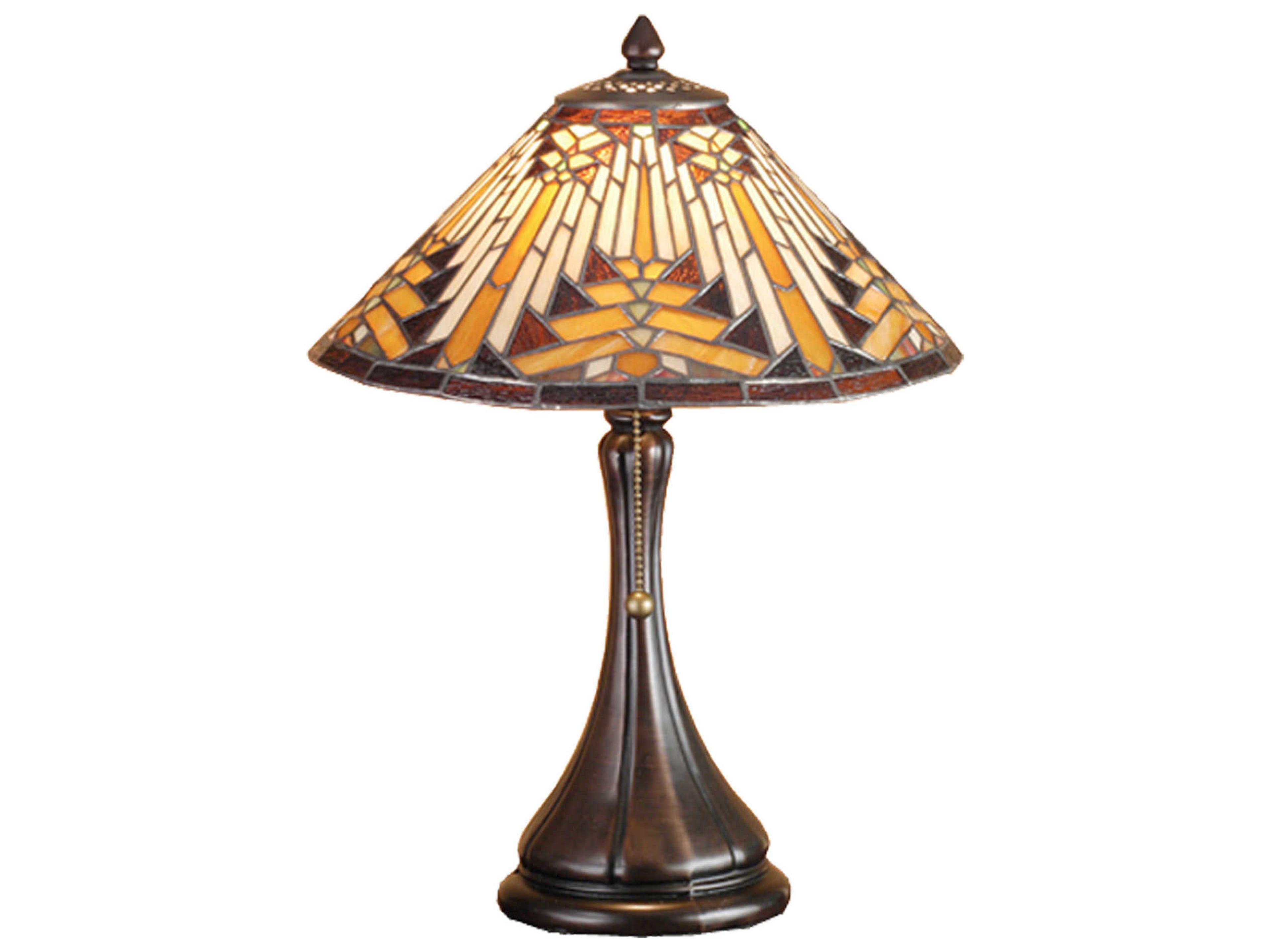 Nuevo Mission Accent Bronze Tiffany Table Lamp