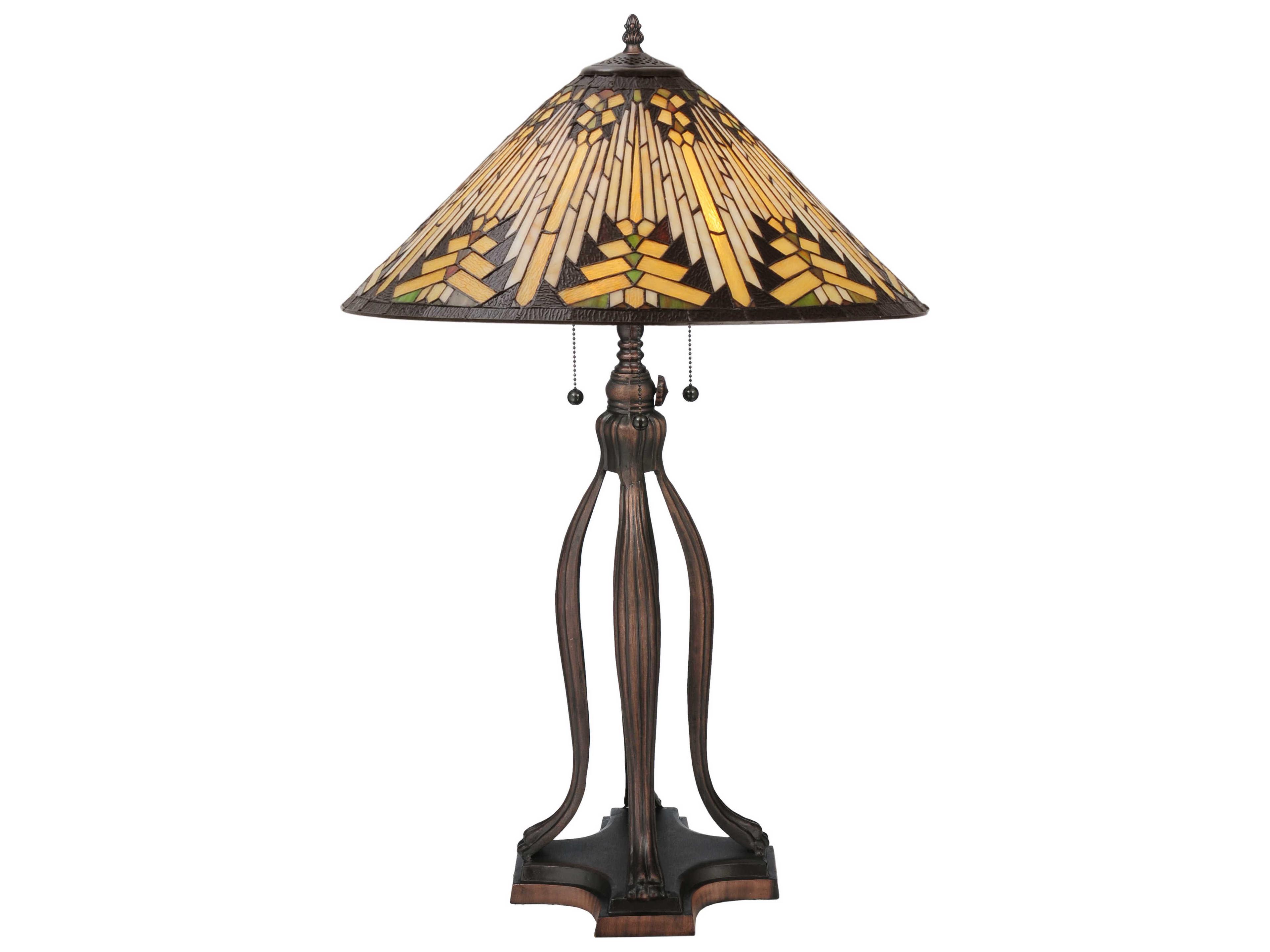 Nuevo Mission Bronze Tiffany Table Lamp
